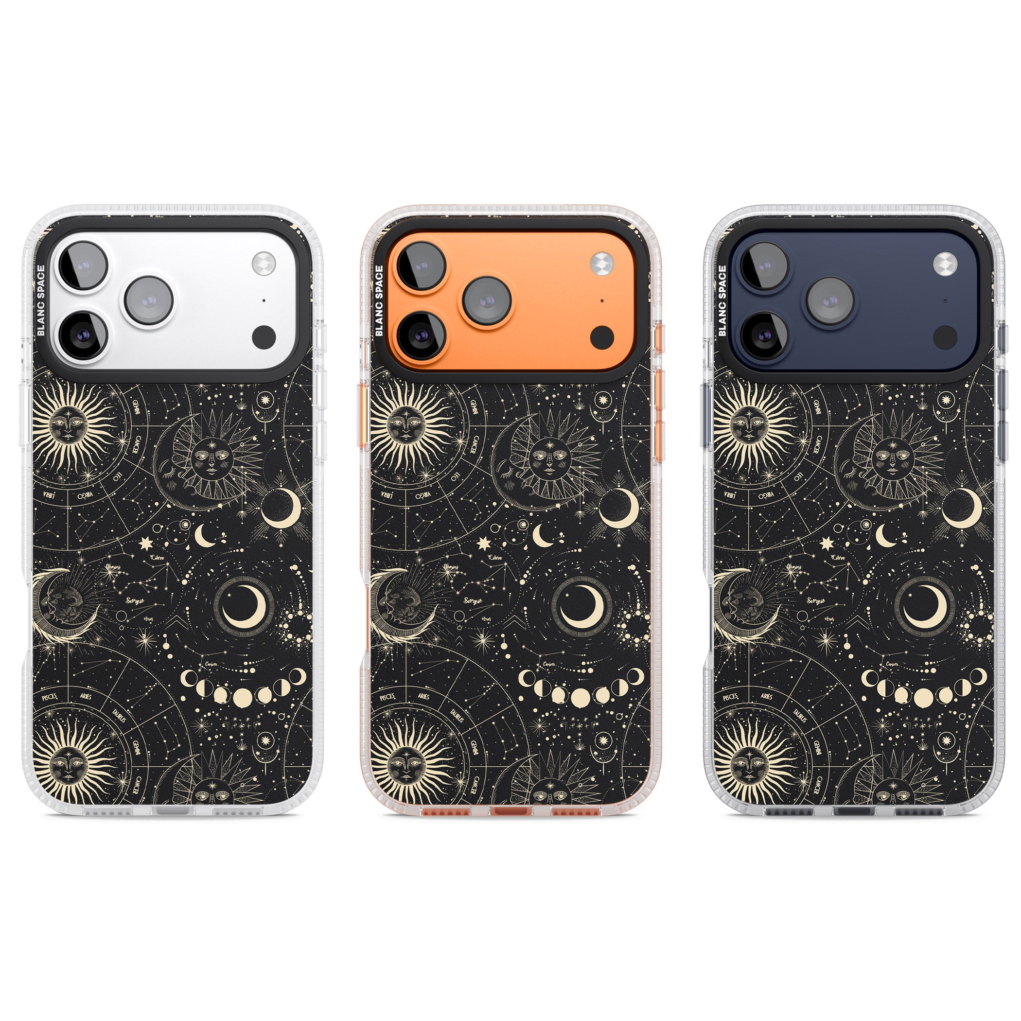 Celestial Suns, Moons & Zodiacs iPhone 17 Pro Impact Air Clear Phone Case APT Impact Protection