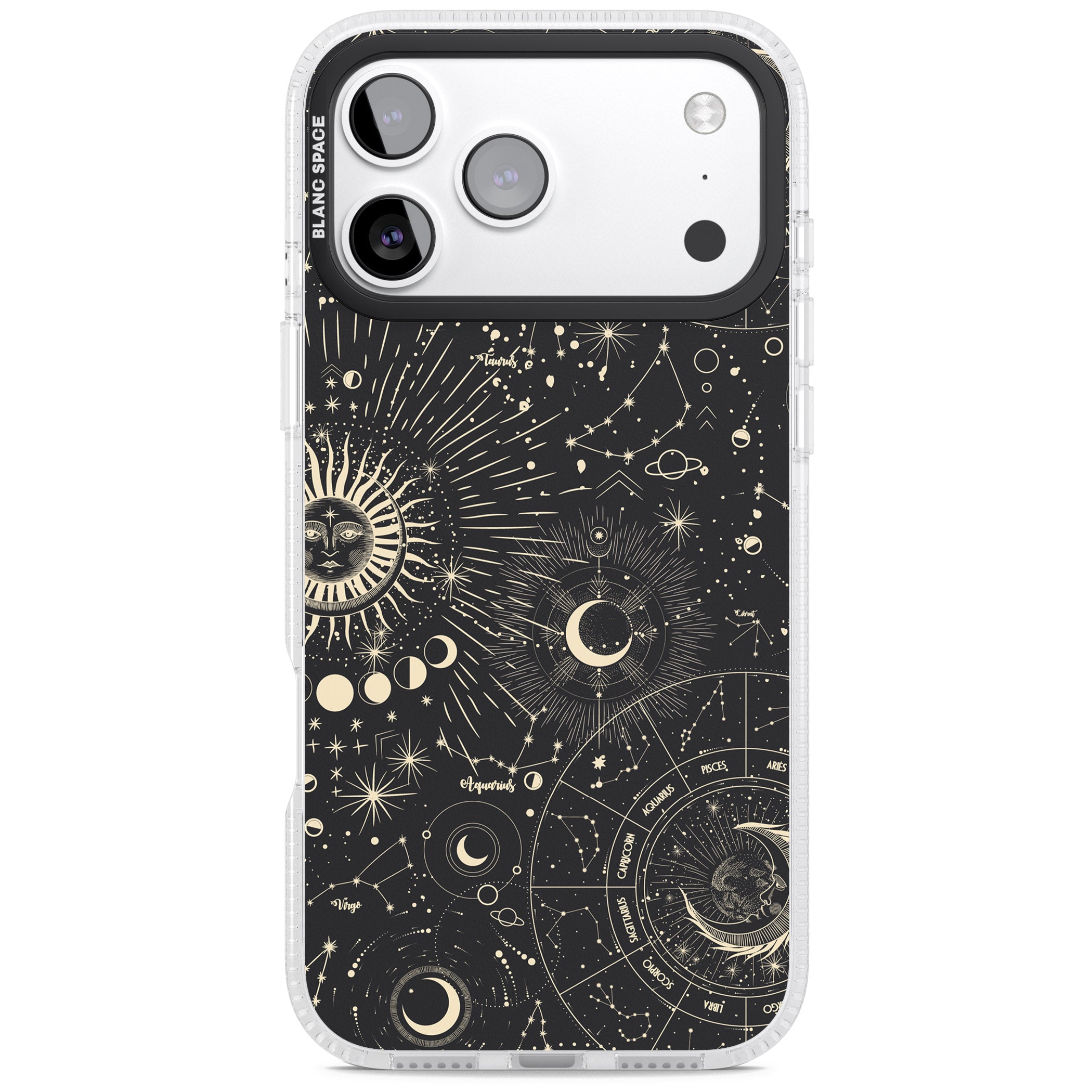Suns & Zodiac Celestial Chart iPhone 17 Pro Impact Air Clear Phone Case