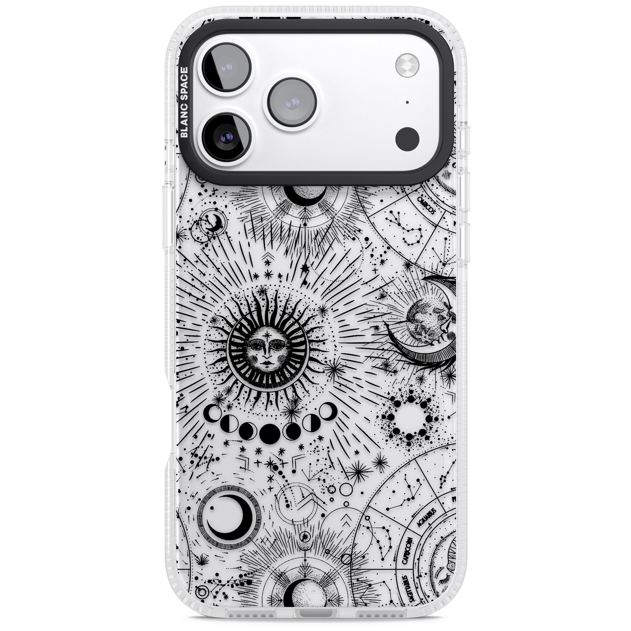 Suns & Zodiac Solar Chart iPhone 17 Pro Impact Air Clear Phone Case