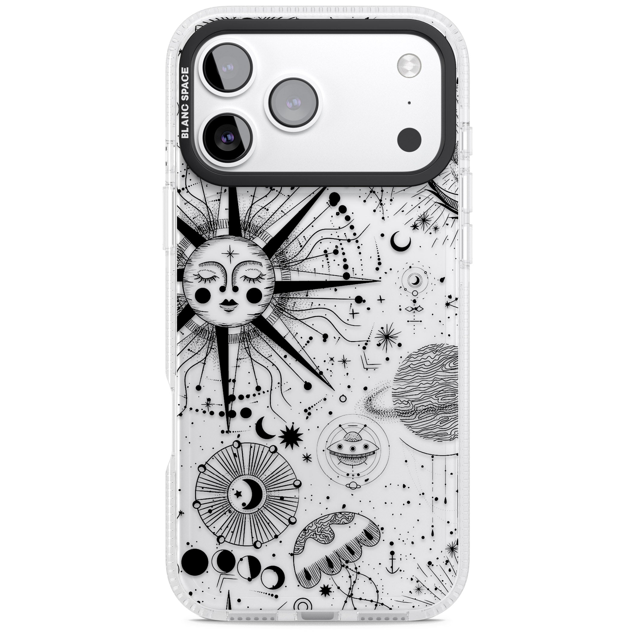 Cosmic Sun Zodiac iPhone 17 Pro Impact Air Clear Phone Case