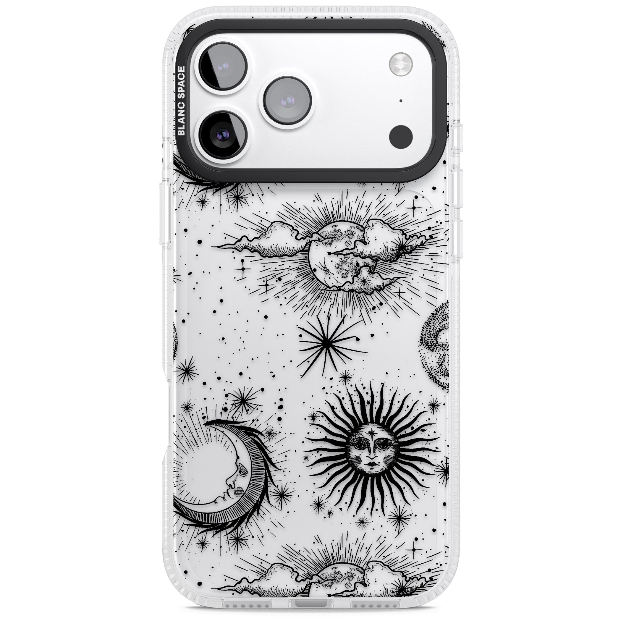 Suns, Moons & Clouds iPhone 17 Pro Impact Air Clear Phone Case