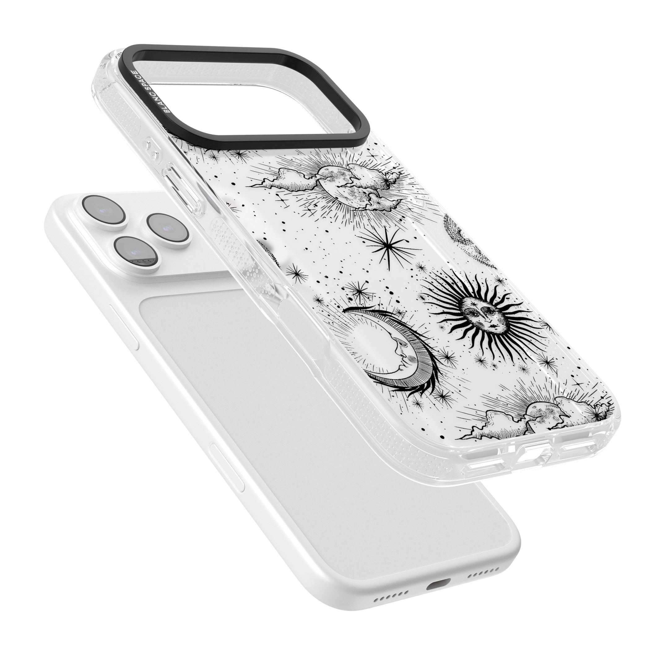 Suns, Moons & Clouds iPhone 17 Pro Impact Air Clear Phone Case Colours