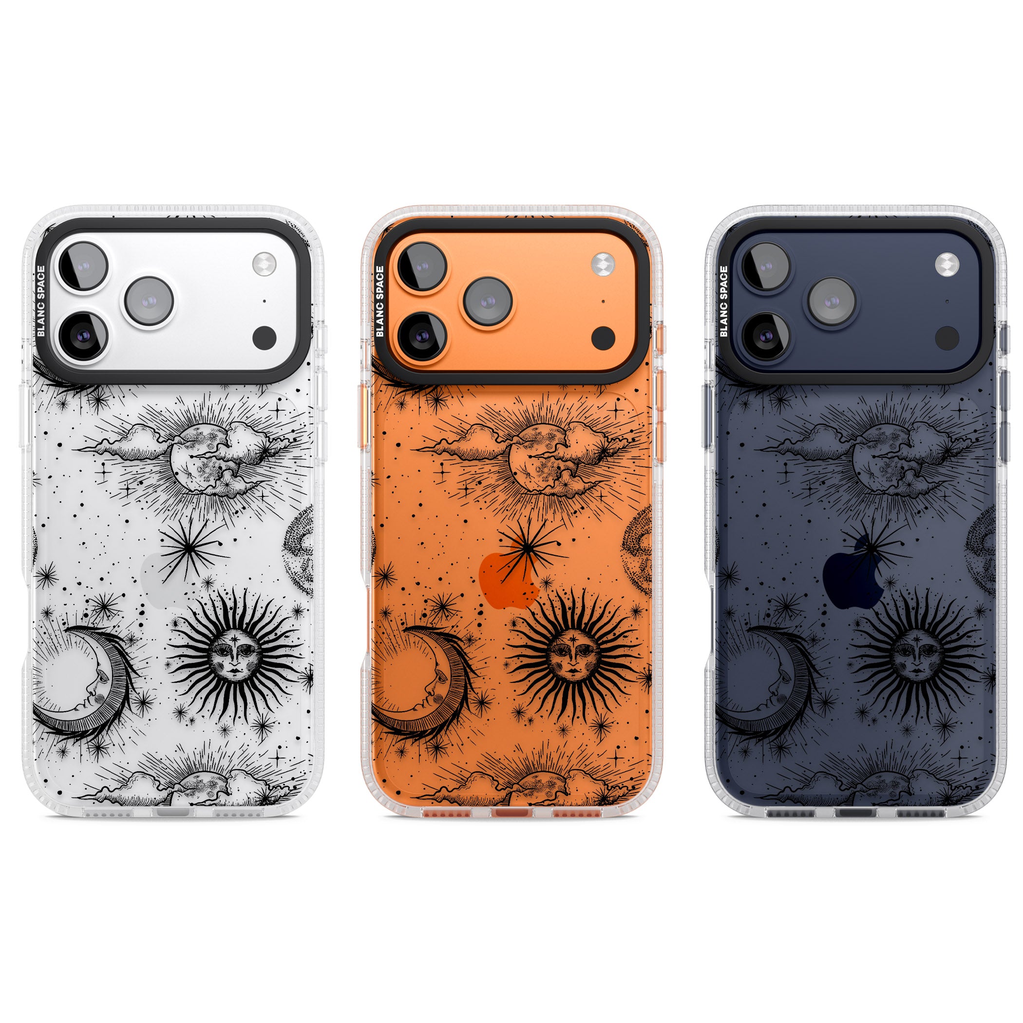 Suns, Moons & Clouds iPhone 17 Pro Impact Air Clear Phone Case APT Impact Protection