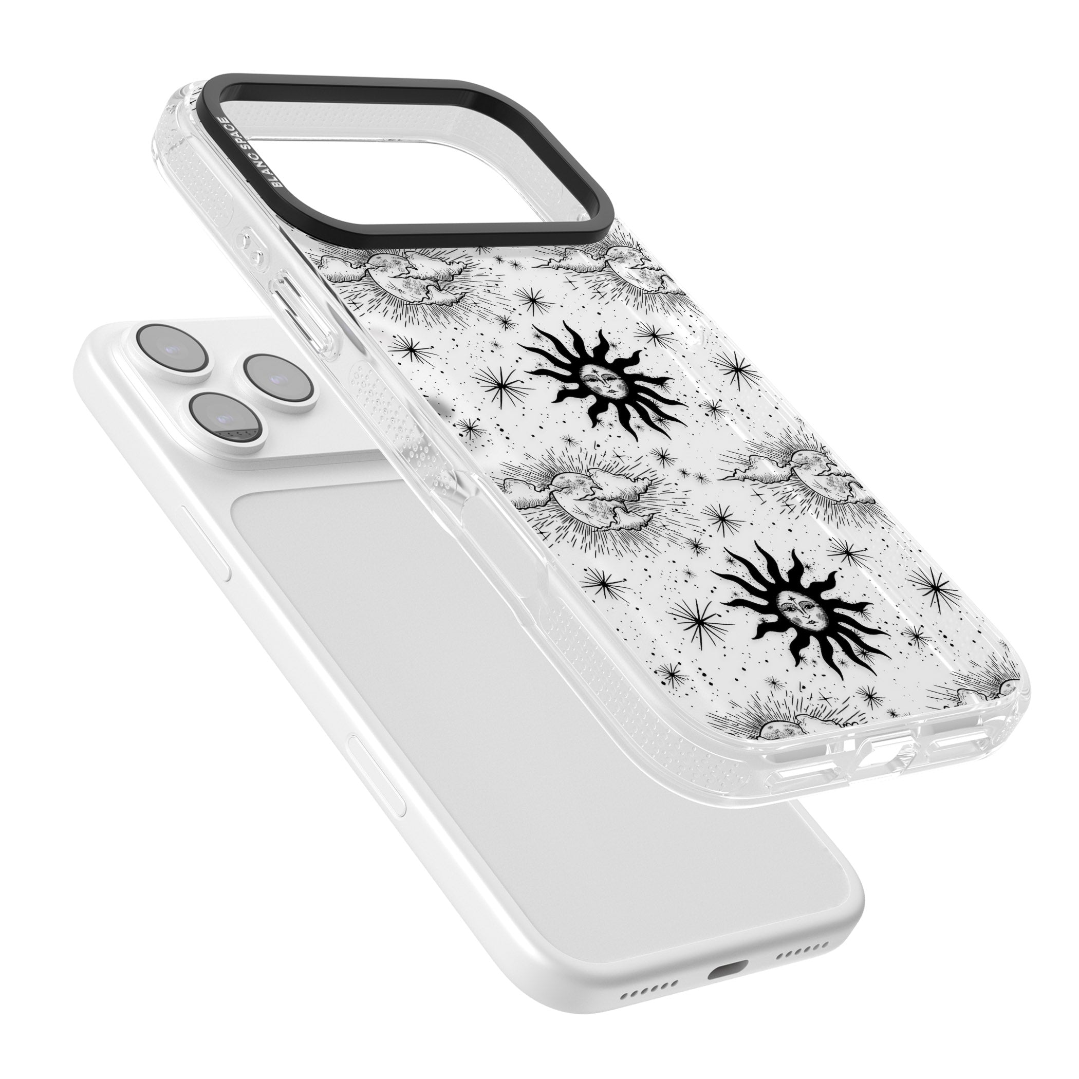 Vintage Sun & Moon iPhone 17 Pro Impact Air Clear Phone Case Colours