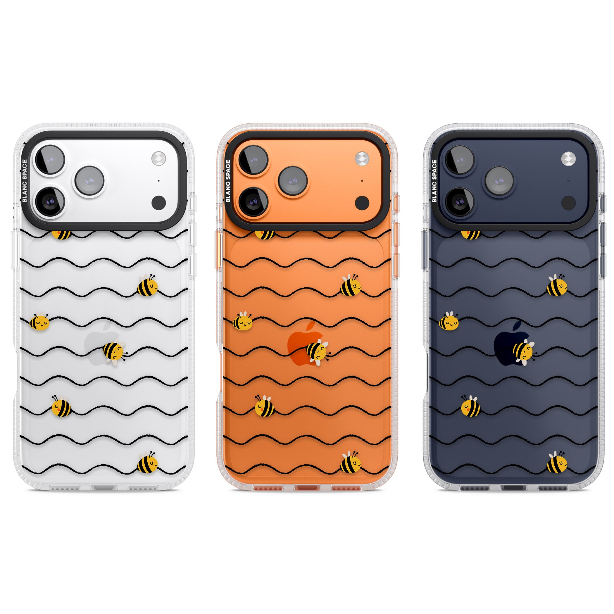 Bee Wave Pattern iPhone 17 Pro Impact Air Clear Phone Case APT Impact Protection