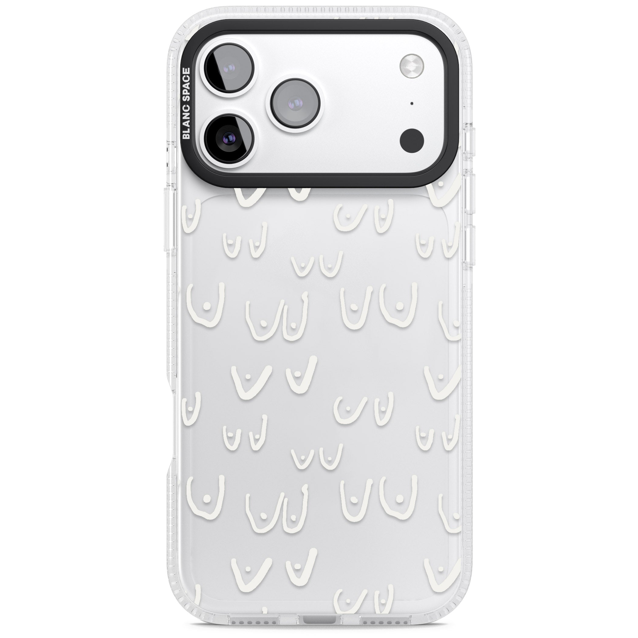 Boob Pattern (White) iPhone 17 Pro Impact Air Clear Phone Case