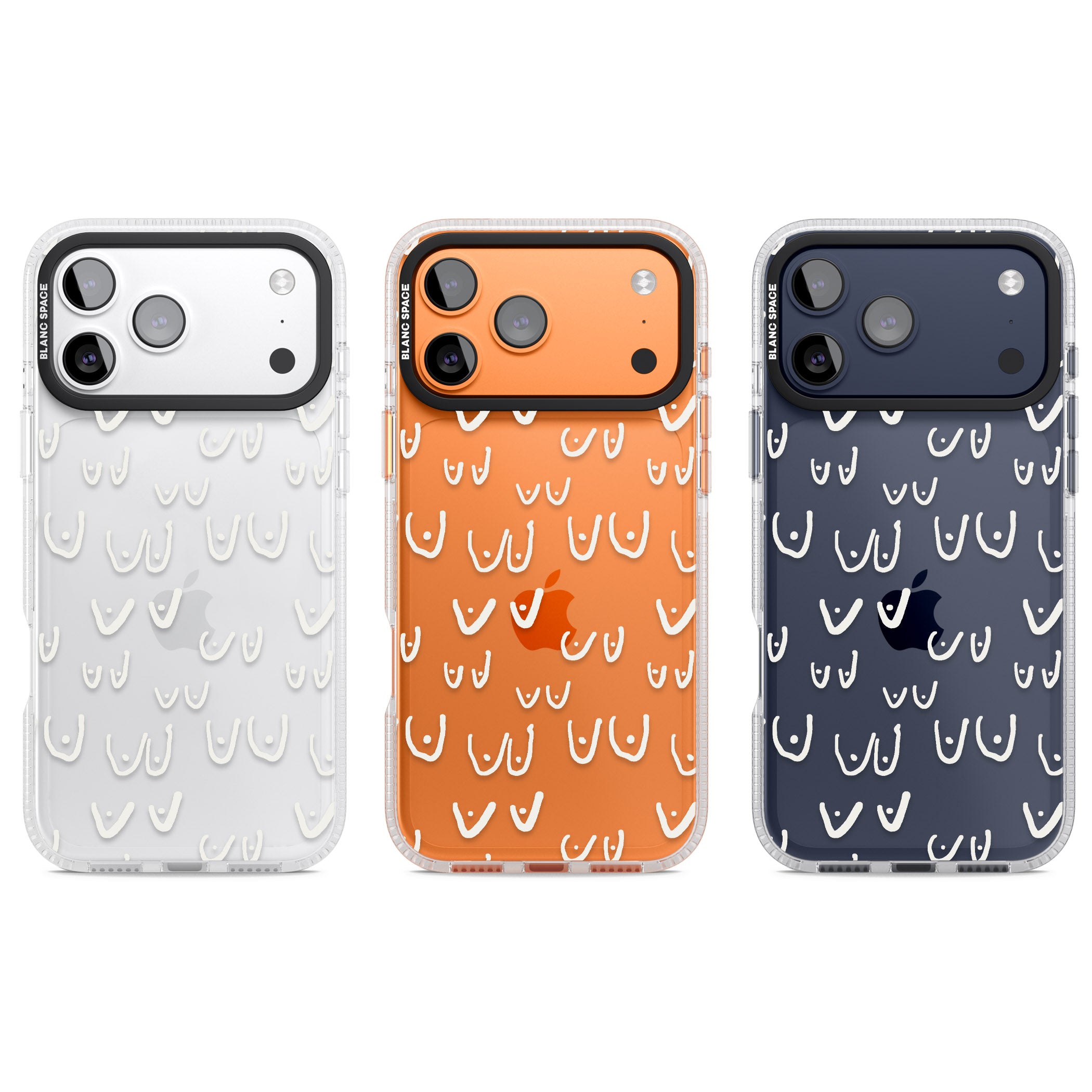 Boob Pattern (White) iPhone 17 Pro Impact Air Clear Phone Case APT Impact Protection