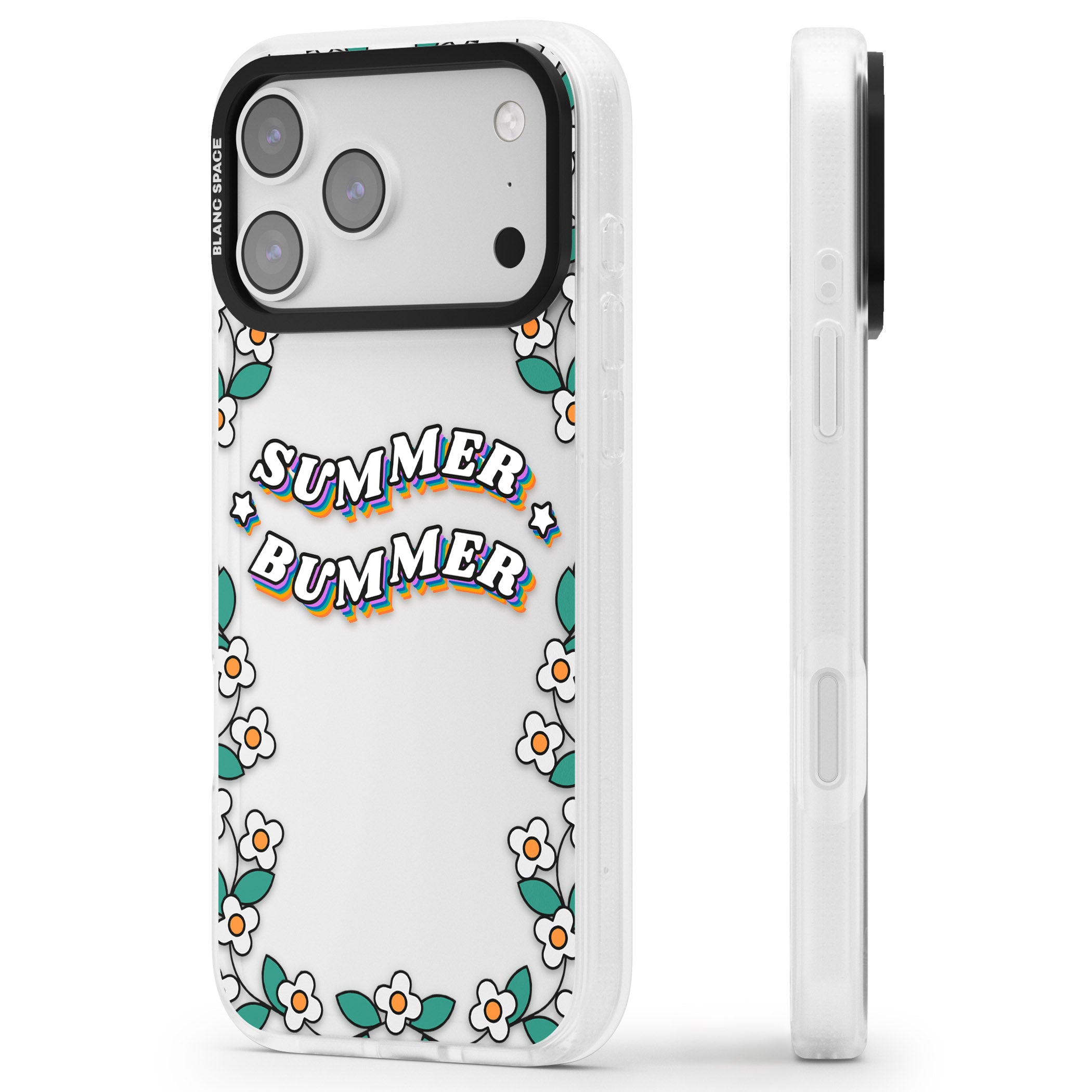 Summer Bummer iPhone 17 Pro Impact Air Clear Phone Case Side Profile