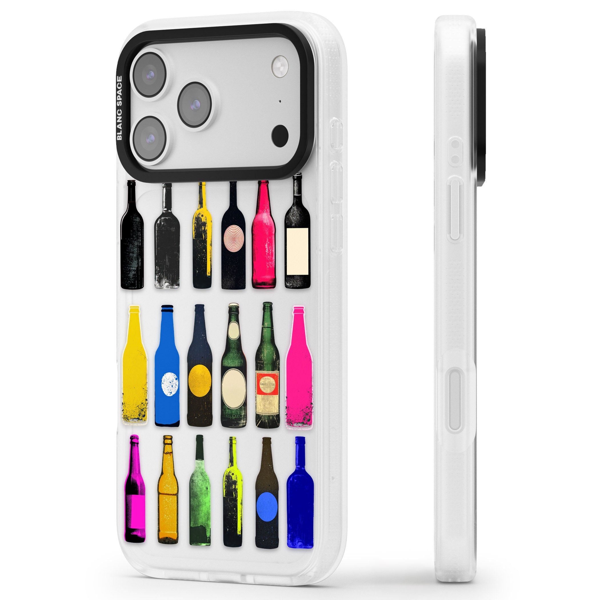 Glass Bottles iPhone 17 Pro Impact Air Clear Phone Case Side Profile