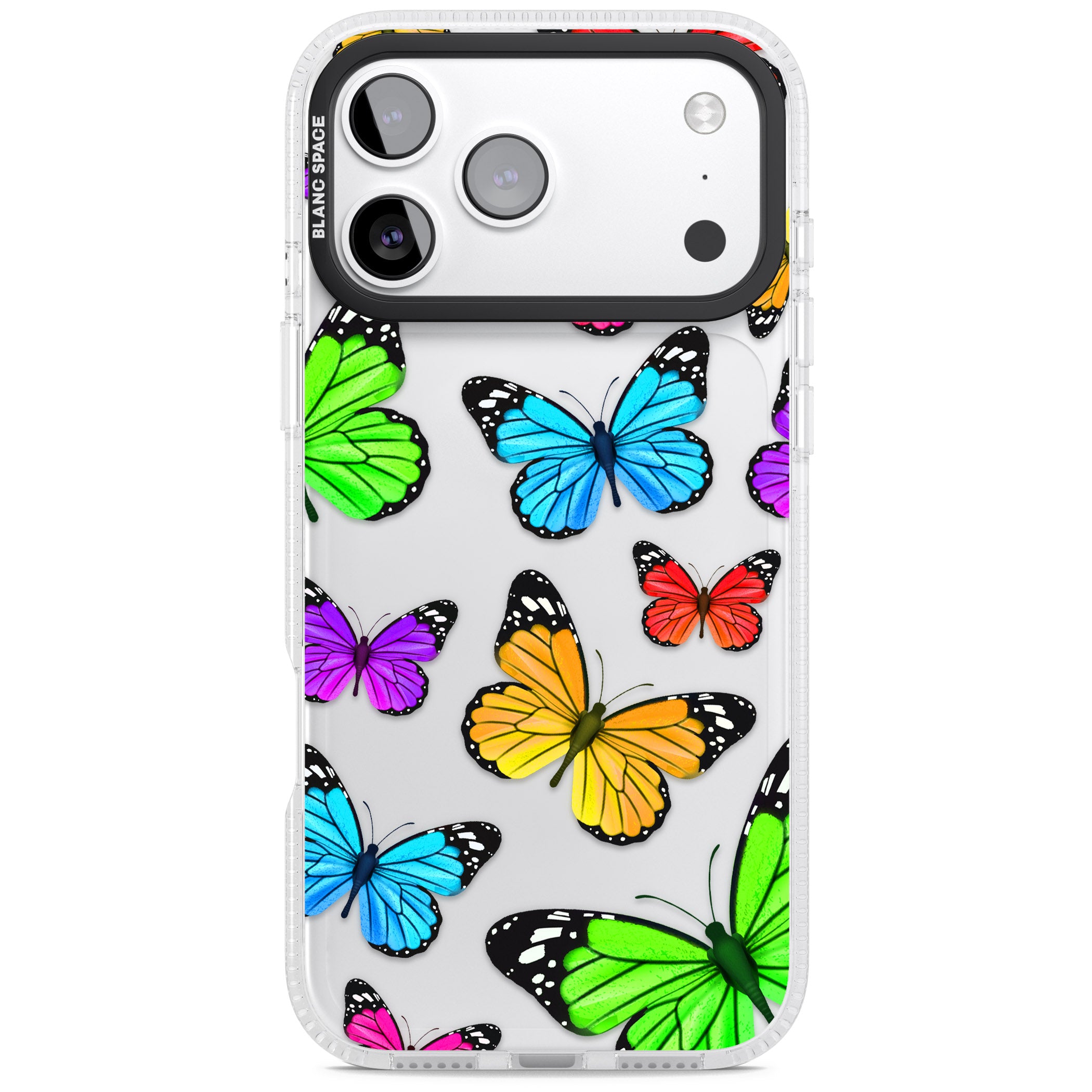 Vibrant Butterflies iPhone 17 Pro Impact Air Clear Phone Case