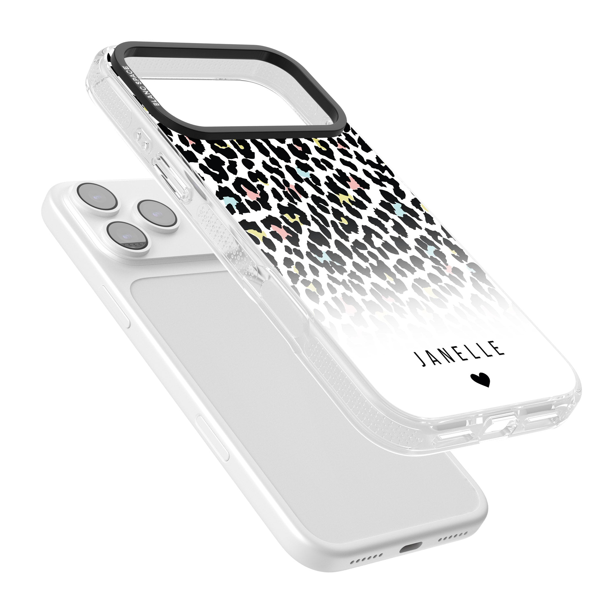 Personalised Pastel Leopard iPhone 17 Pro Impact Air Clear Phone Case Colours