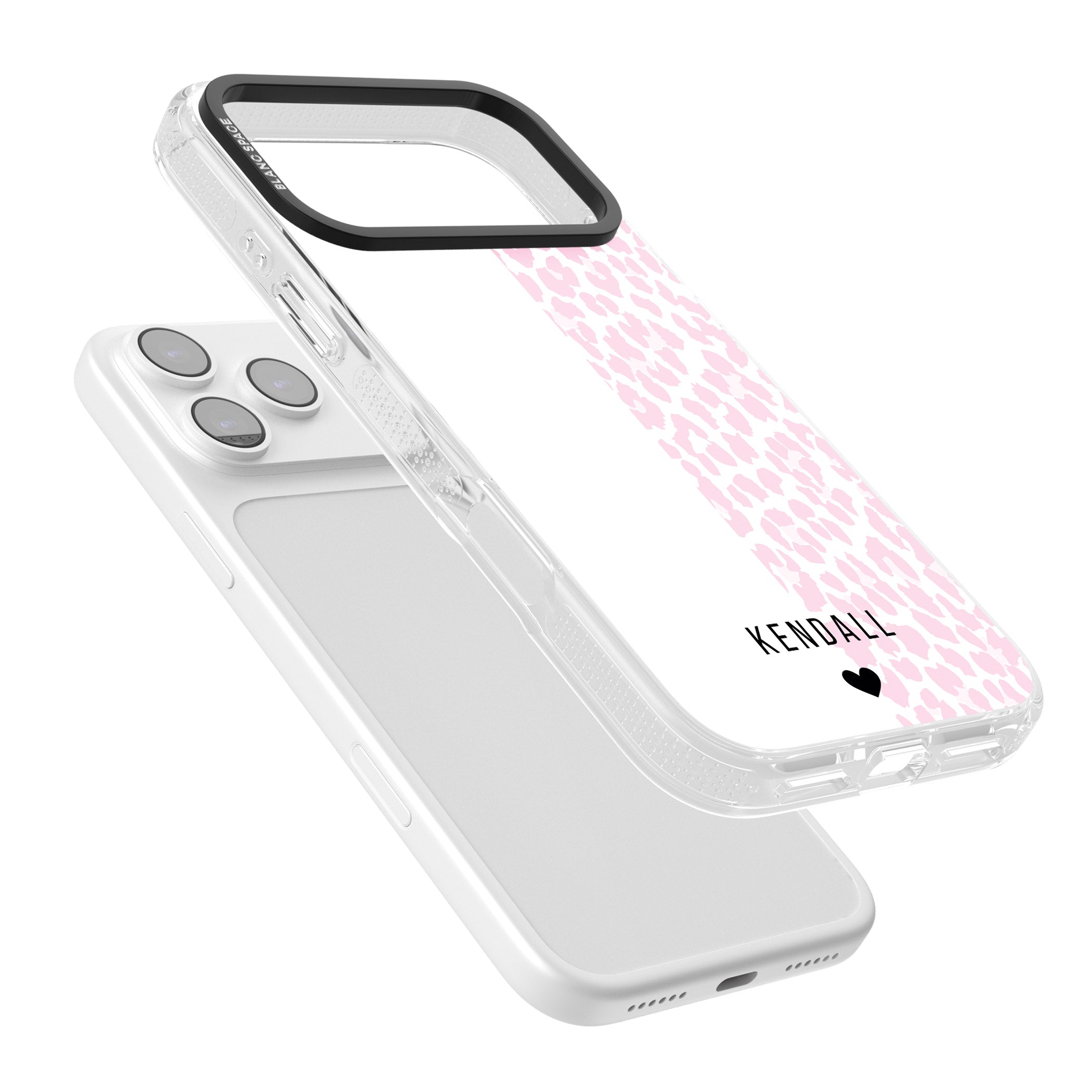 Personalised Pink Leopard iPhone 17 Pro Impact Air Clear Phone Case Colours