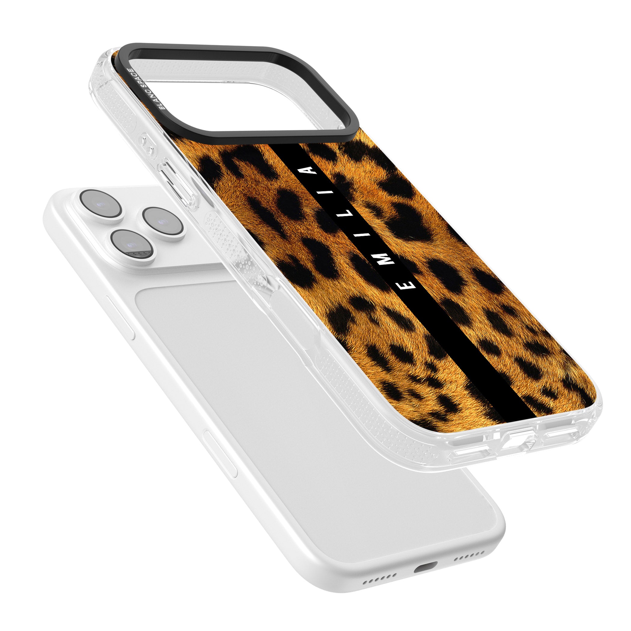 Personalised Leopard Print iPhone 17 Pro Max Impact Air Clear Phone Case Colours