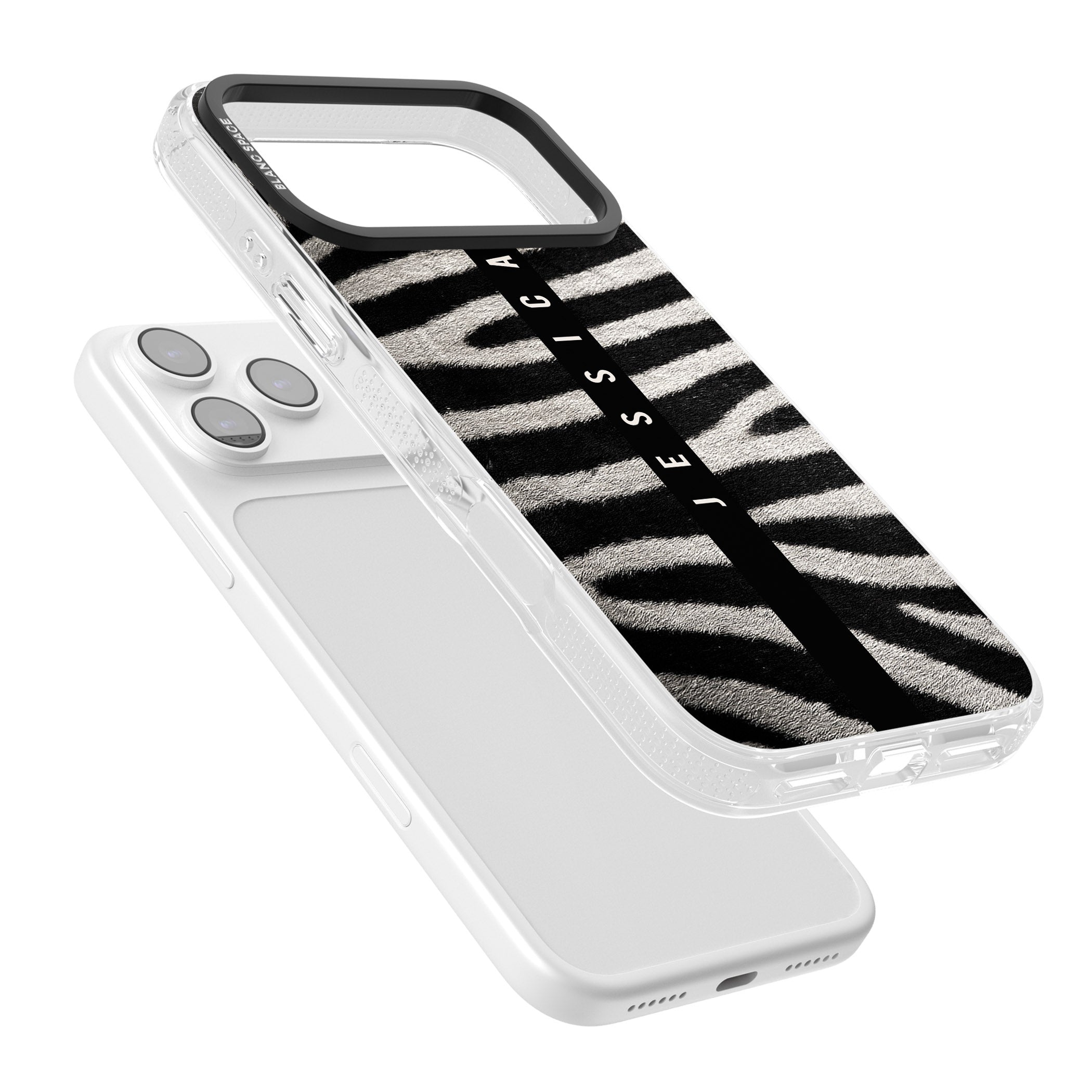 Personalised Zebra Print iPhone 17 Pro Impact Air Clear Phone Case Colours