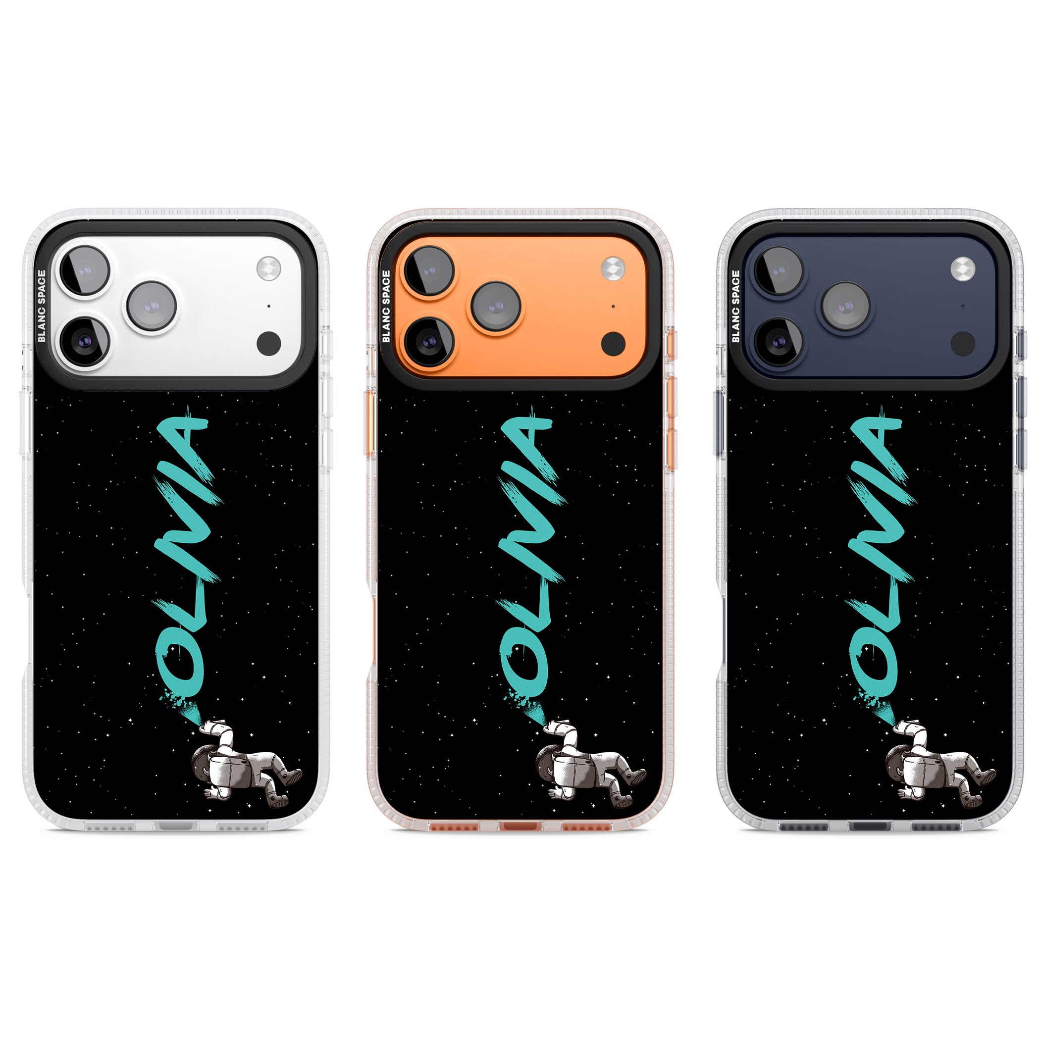 Personalised Astronaut Graffiti iPhone 17 Pro Impact Air Clear Phone Case APT Impact Protection