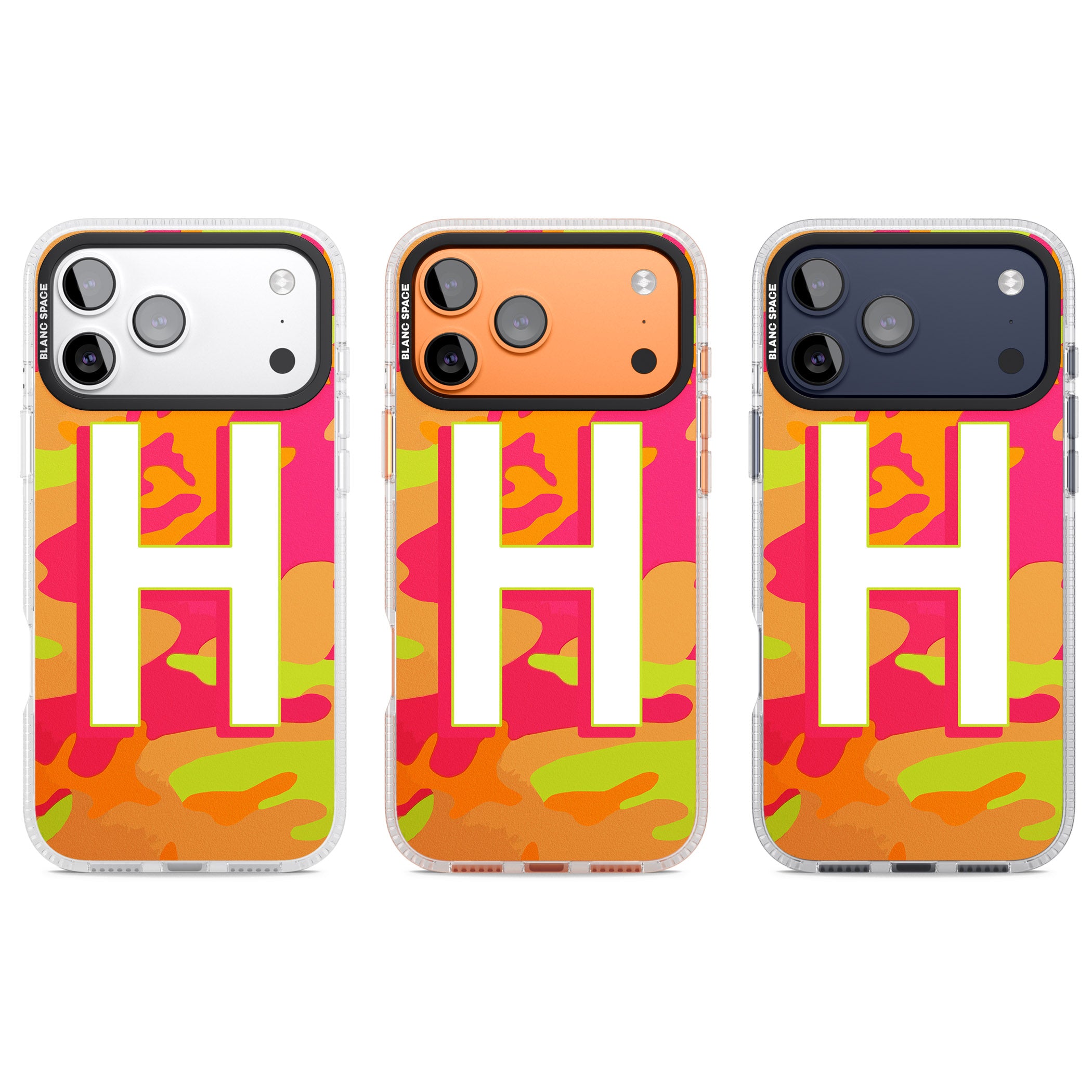 Personalised Neon Camo iPhone 17 Pro Impact Air Clear Phone Case APT Impact Protection