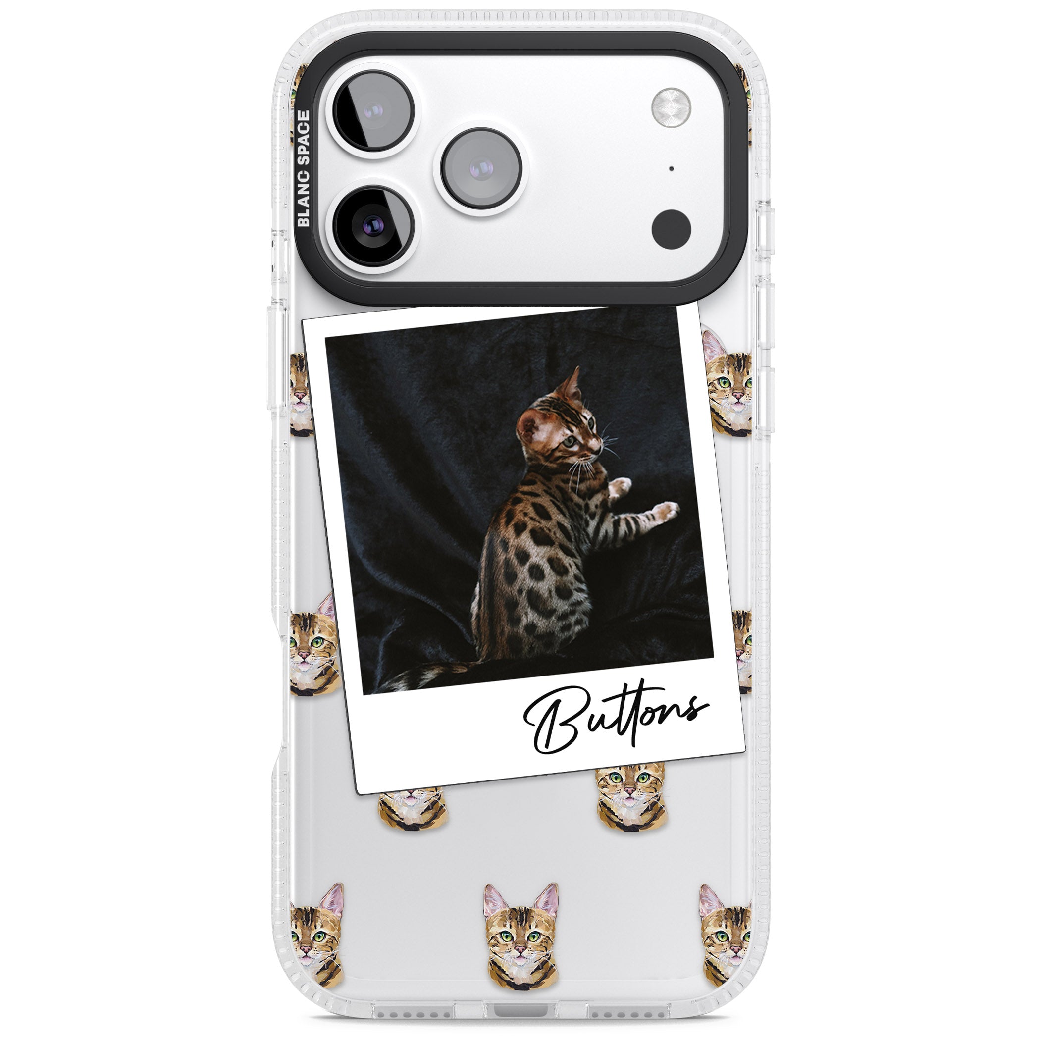 Personalised Bengal Cat Photo iPhone 17 Pro Impact Air Clear Phone Case