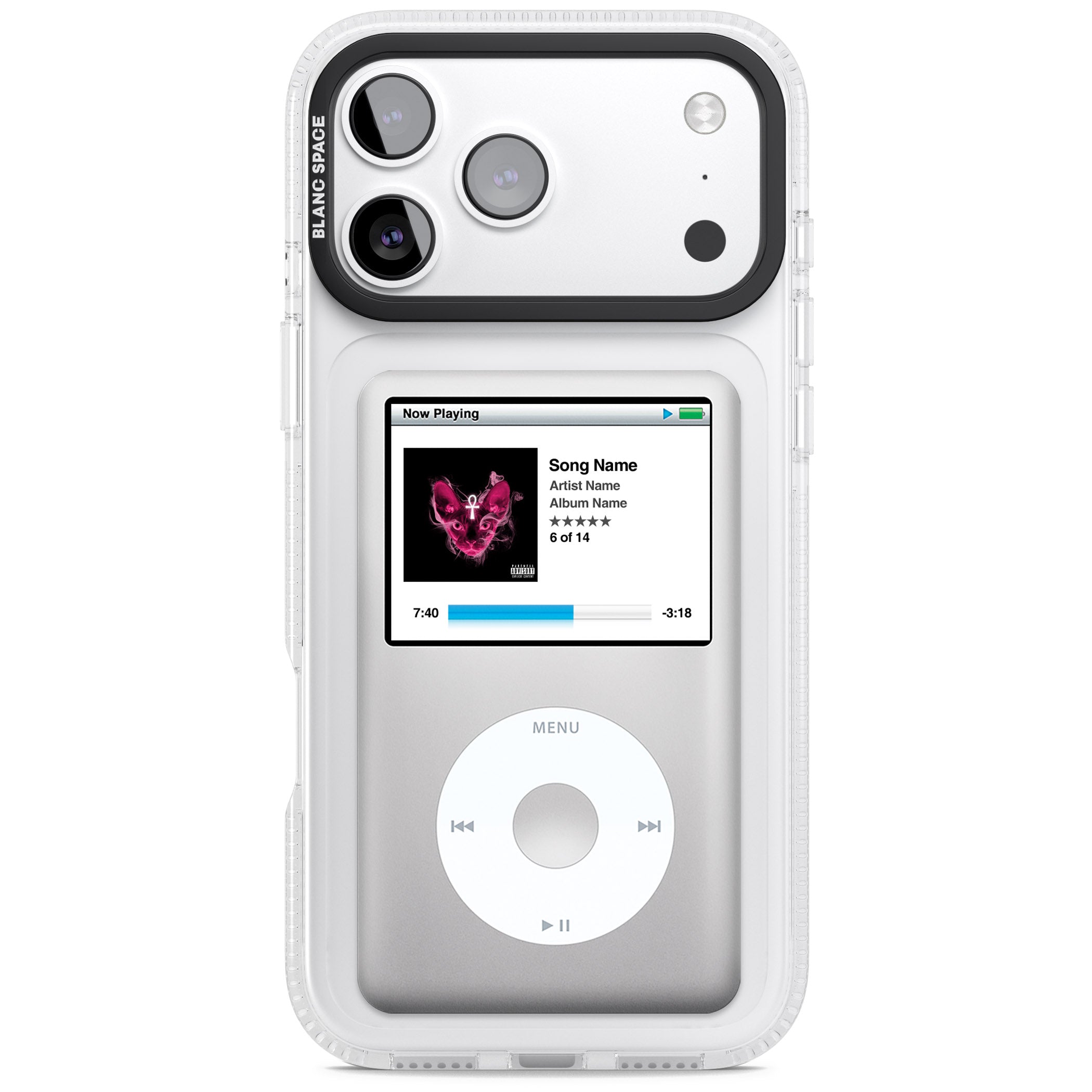 Personalised Classic Ipod iPhone 17 Pro Impact Air Clear Phone Case