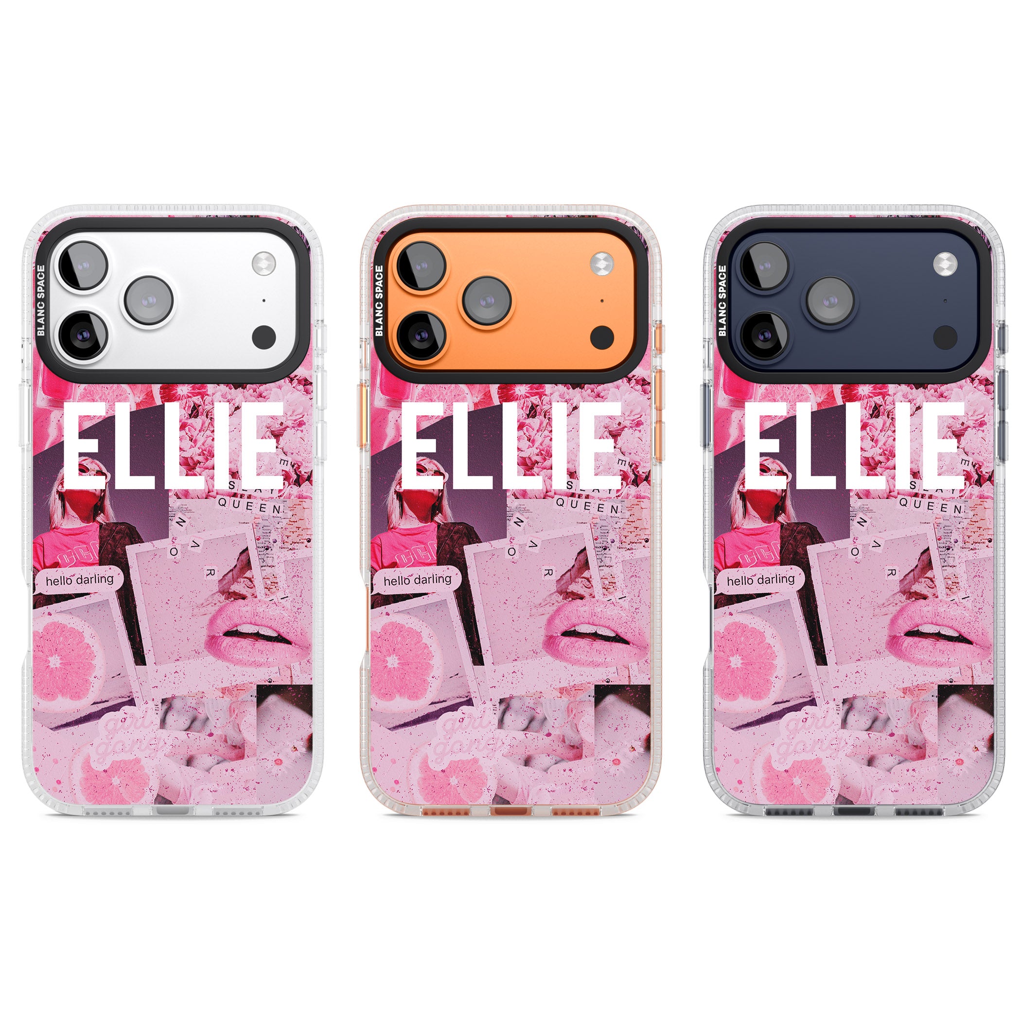 Personalised Sweet Pink Collage iPhone 17 Pro Impact Air Clear Phone Case APT Impact Protection