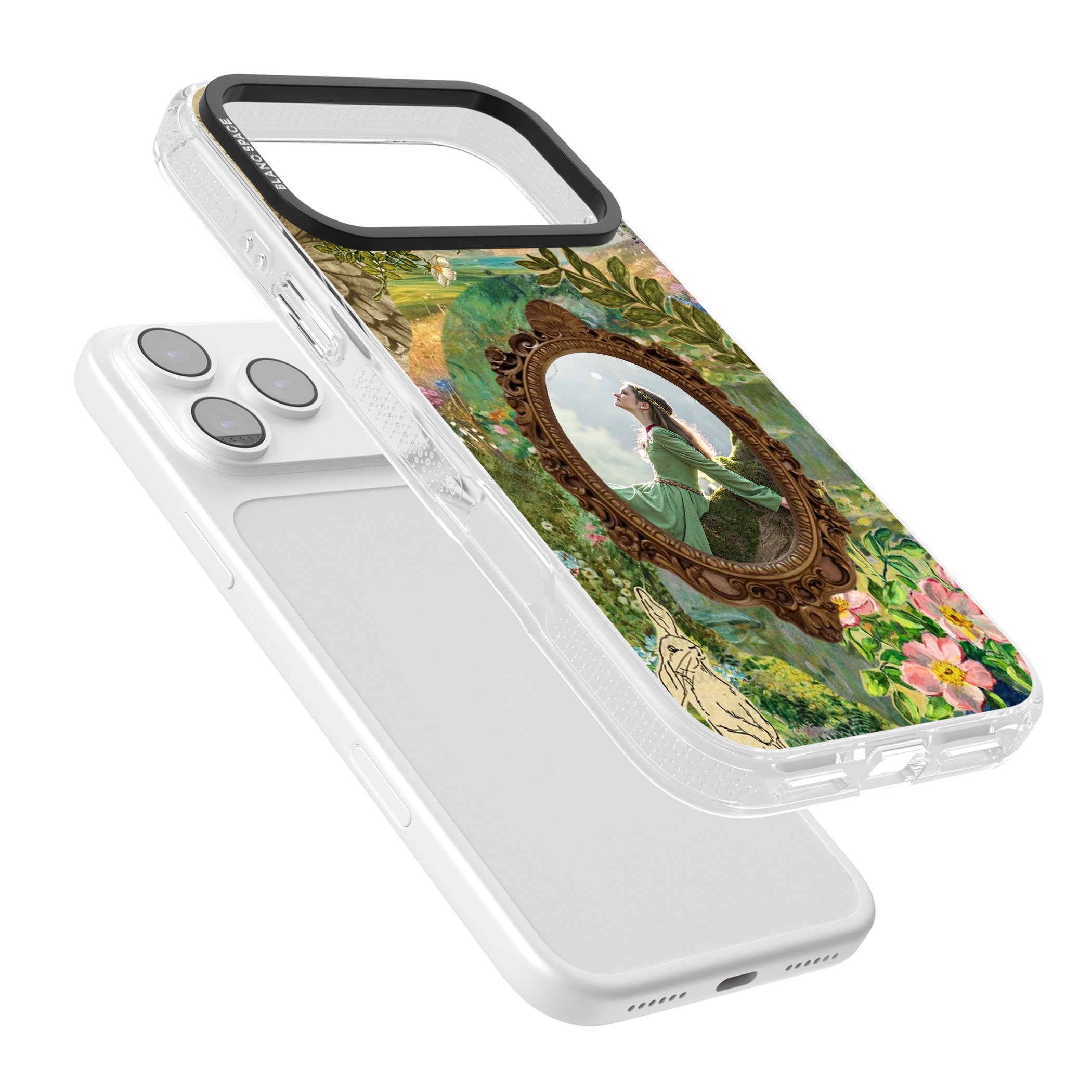 Personalised Meadow Frame iPhone 17 Pro Impact Air Clear Phone Case Colours