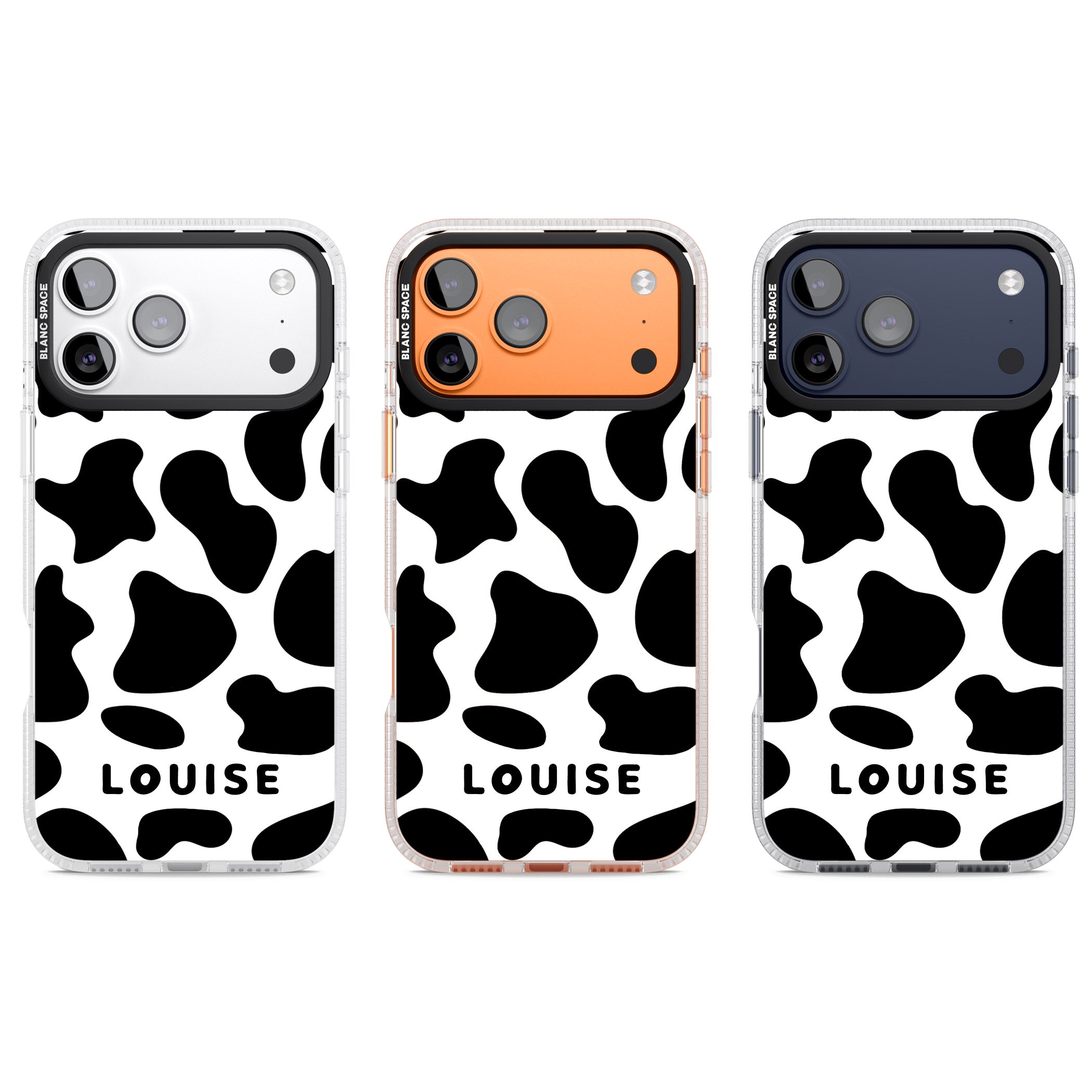 Personalised Cow Print iPhone 17 Pro Impact Air Clear Phone Case APT Impact Protection