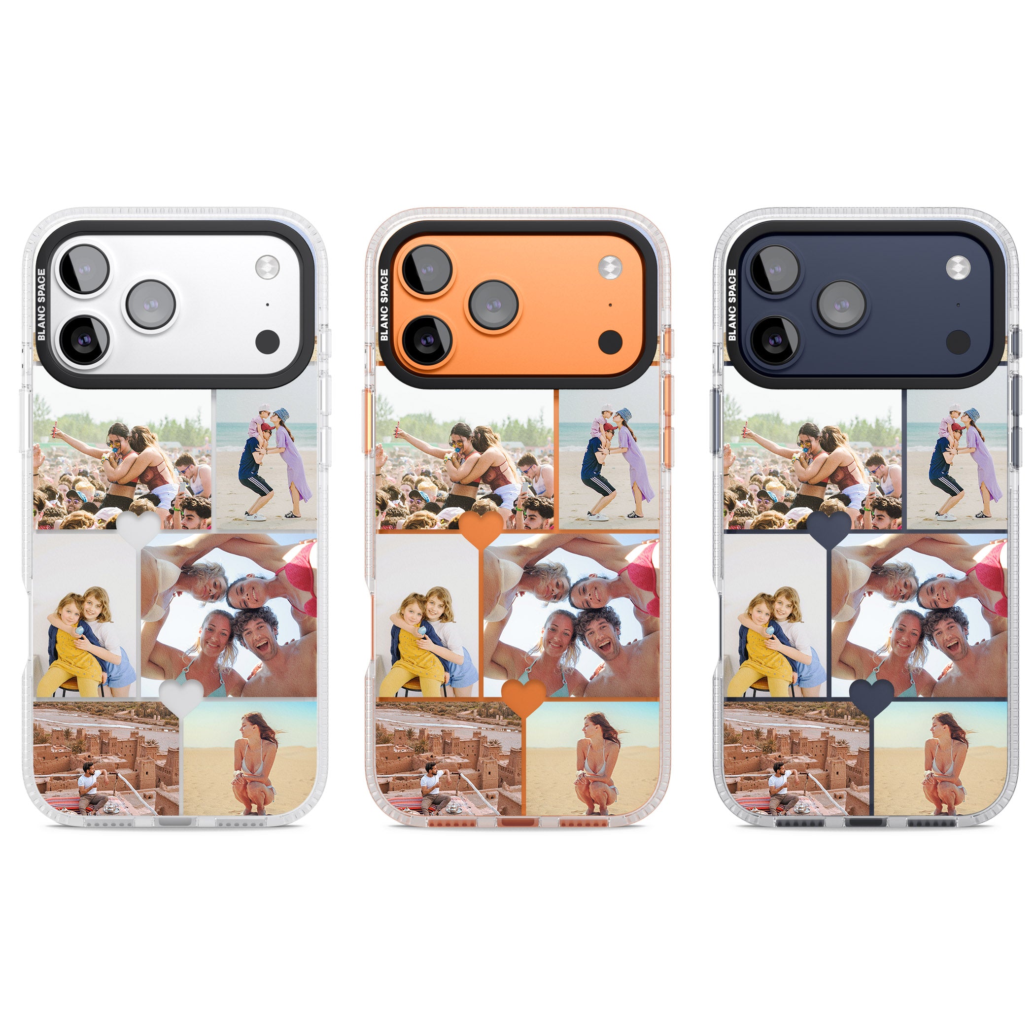 Personalised Heart Photo Grid iPhone 17 Pro Impact Air Clear Phone Case APT Impact Protection