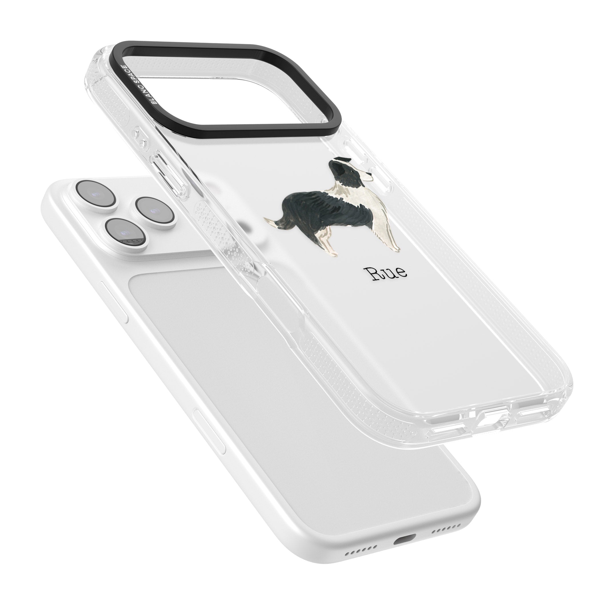 Personalised Border Collie iPhone 17 Pro Impact Air Clear Phone Case Colours