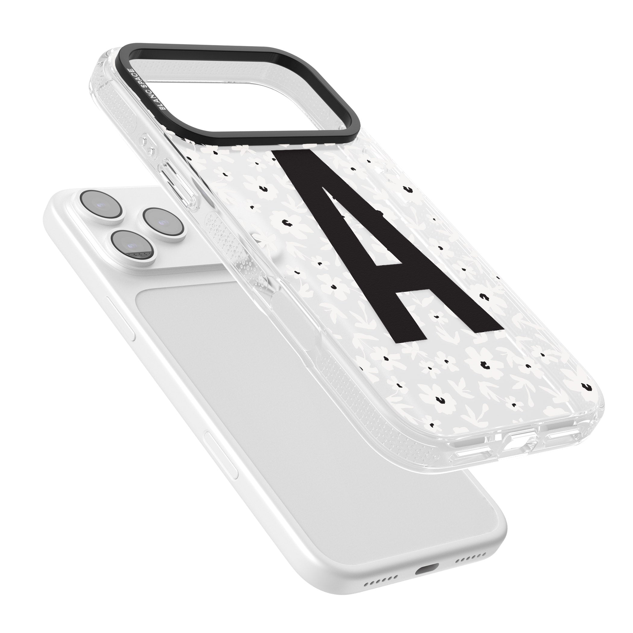 Personalised Bold Initial Floral iPhone 17 Pro Impact Air Clear Phone Case Colours