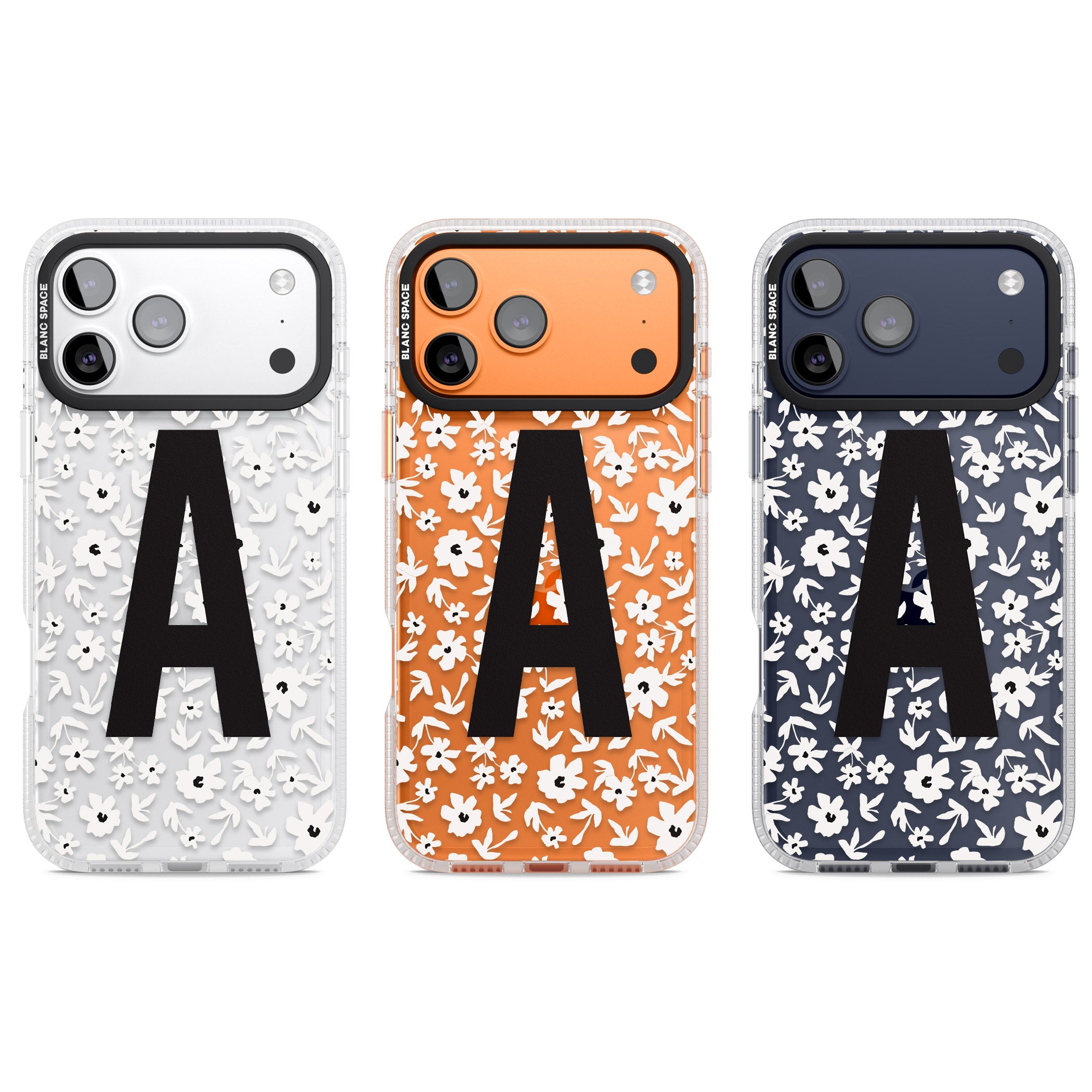 Personalised Bold Initial Floral iPhone 17 Pro Impact Air Clear Phone Case APT Impact Protection