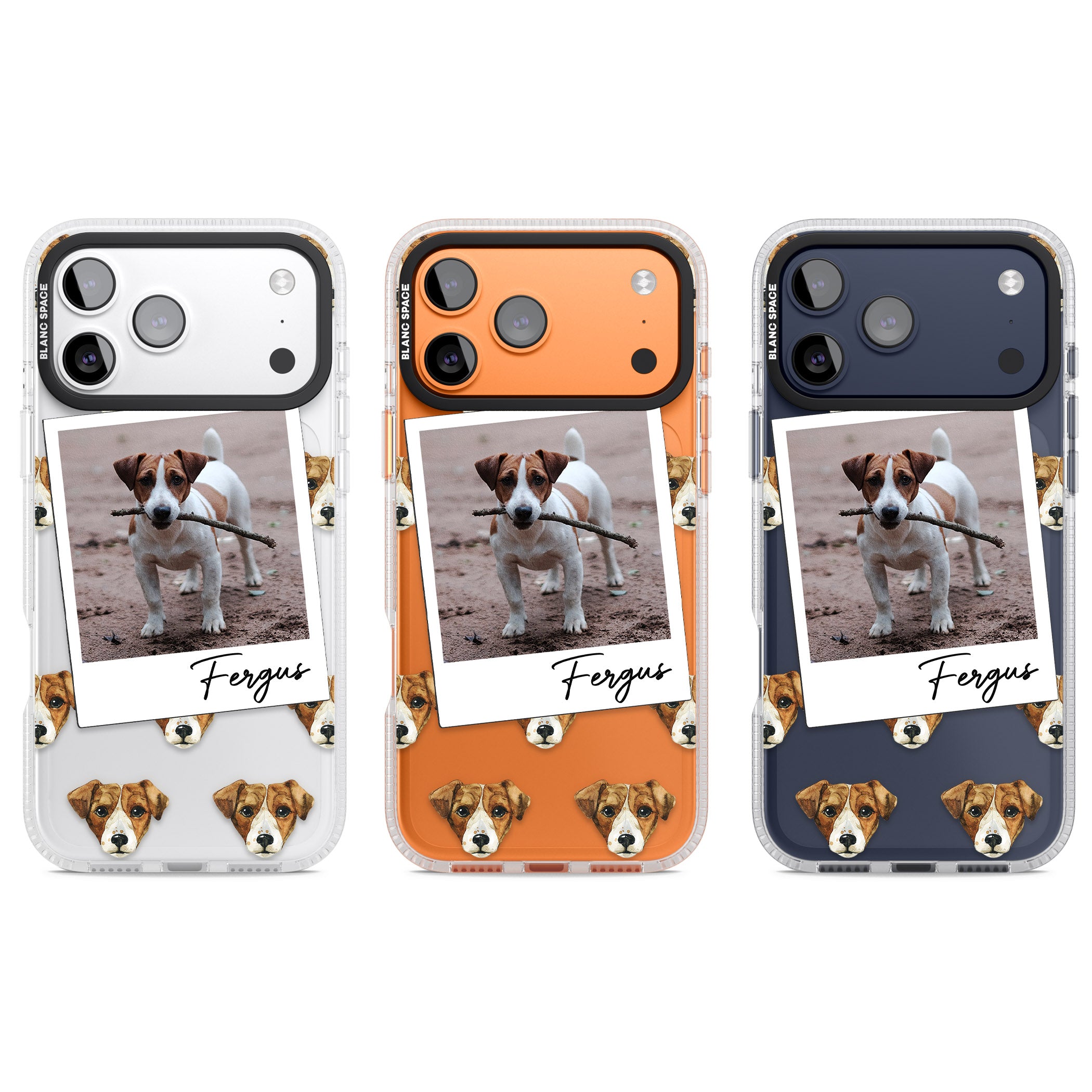 Personalised Jack Russell Instant Camera Photo iPhone 17 Pro Impact Air Clear Phone Case APT Impact Protection