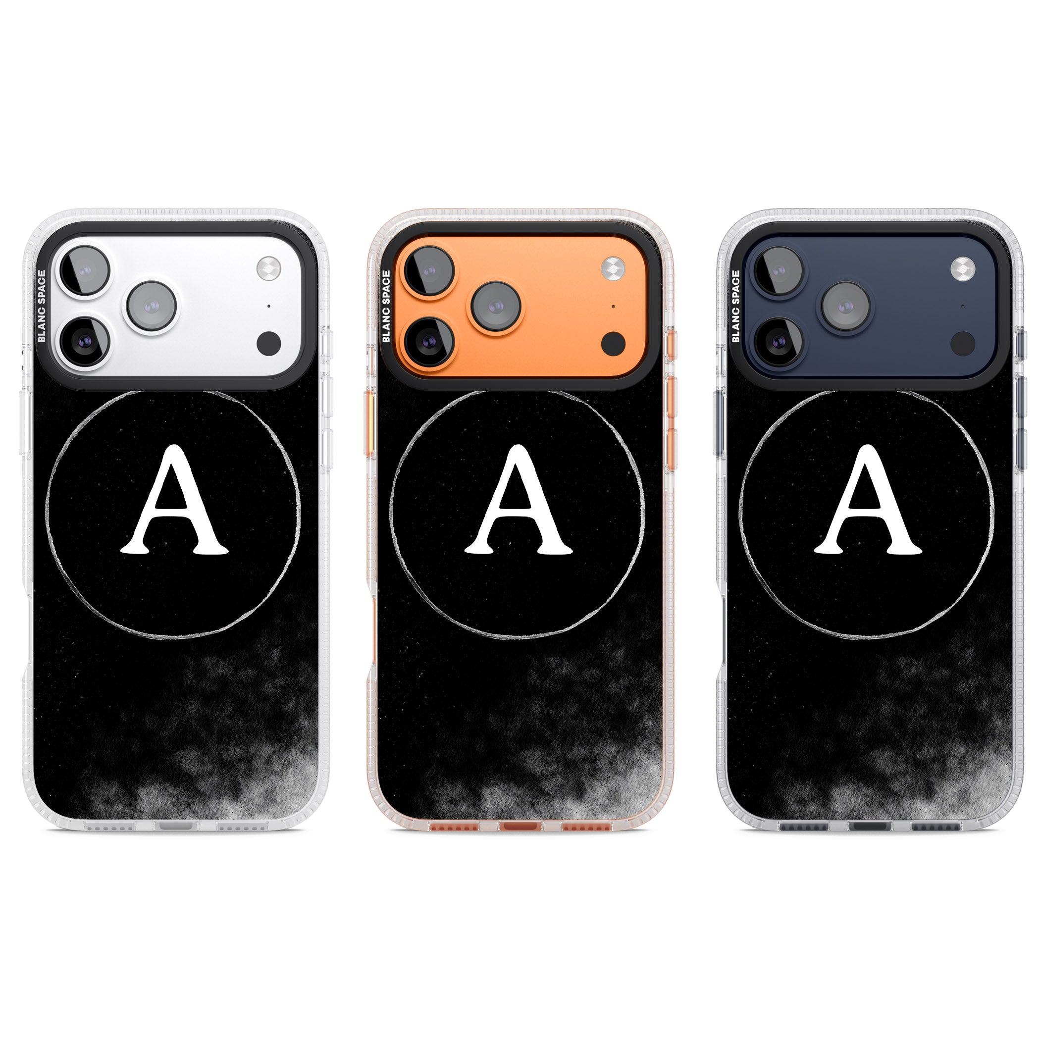 Personalised Monochrome Cosmic Monogram iPhone 17 Pro Impact Air Clear Phone Case APT Impact Protection