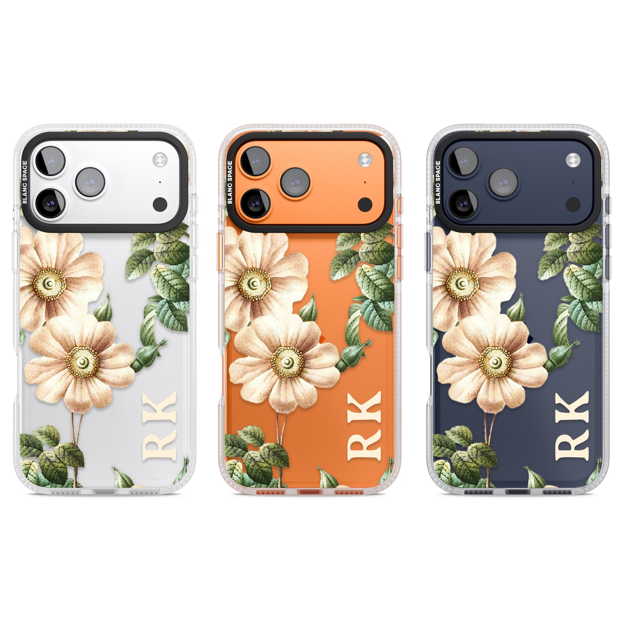 Personalised Vintage Floral Anemone iPhone 17 Pro Impact Air Clear Phone Case APT Impact Protection