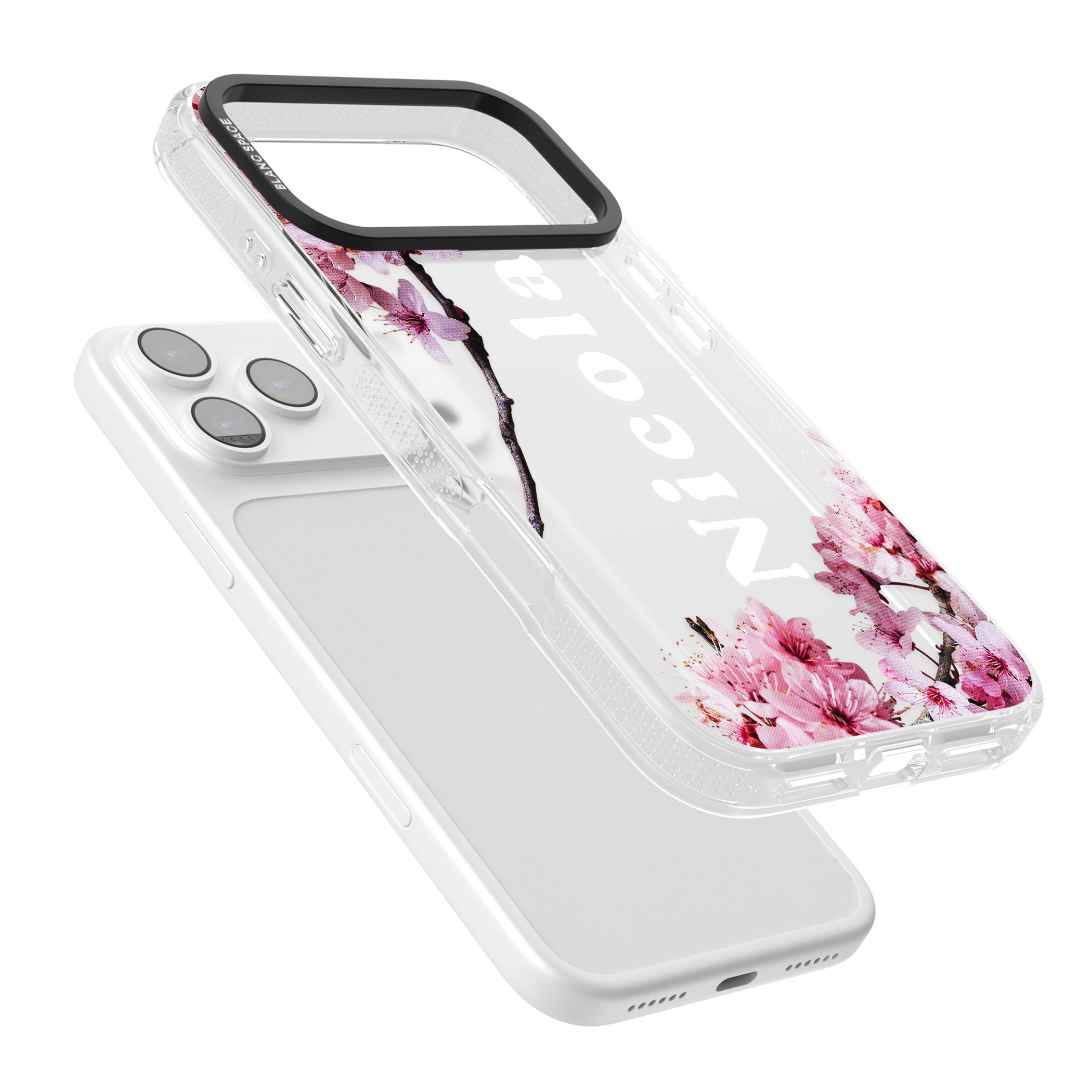 Personalised Cherry Blossom Elegance Classic iPhone 17 Pro Impact Air Clear Phone Case Colours