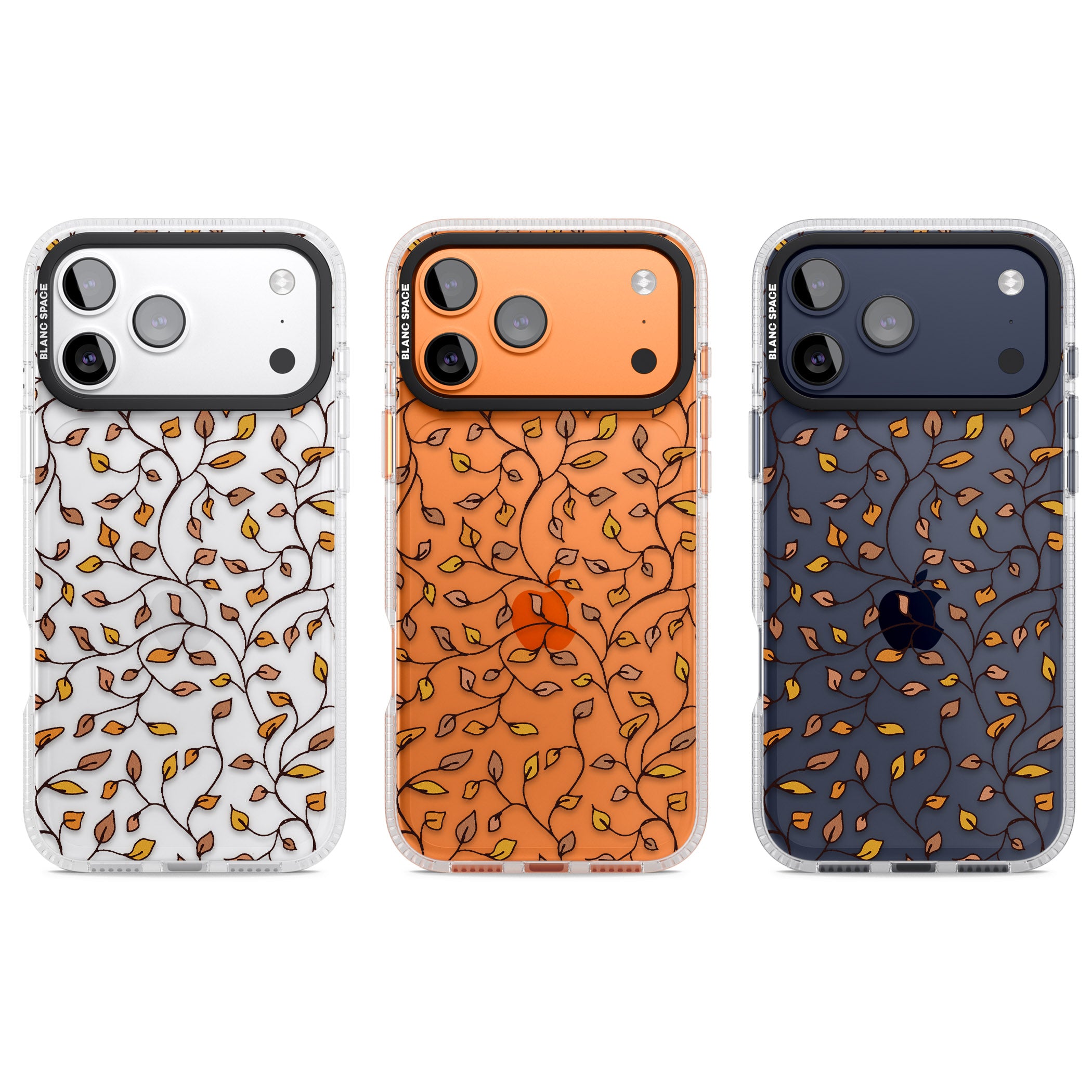 Personalised Autumn Leaves Pattern iPhone 17 Pro Impact Air Clear Phone Case APT Impact Protection