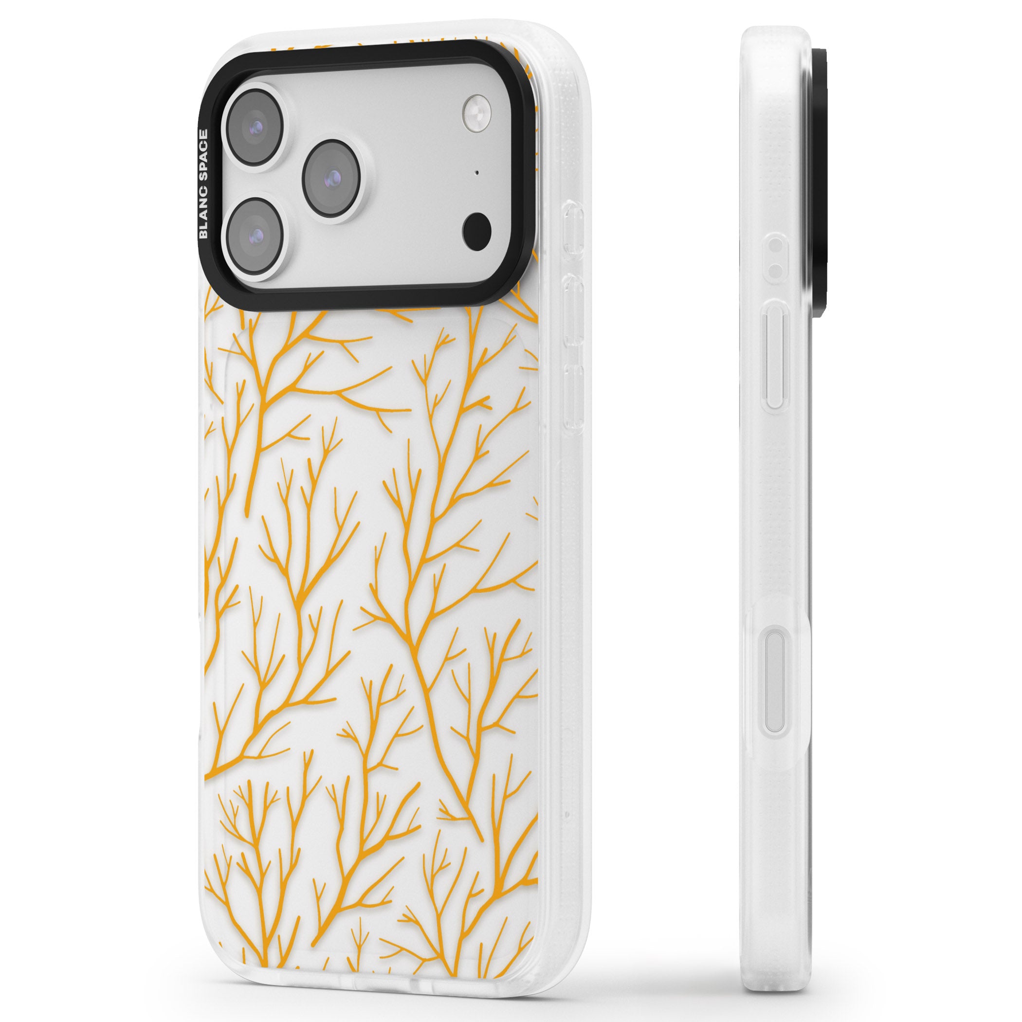 Personalised Bramble Branches iPhone 17 Pro Impact Air Clear Phone Case Side Profile