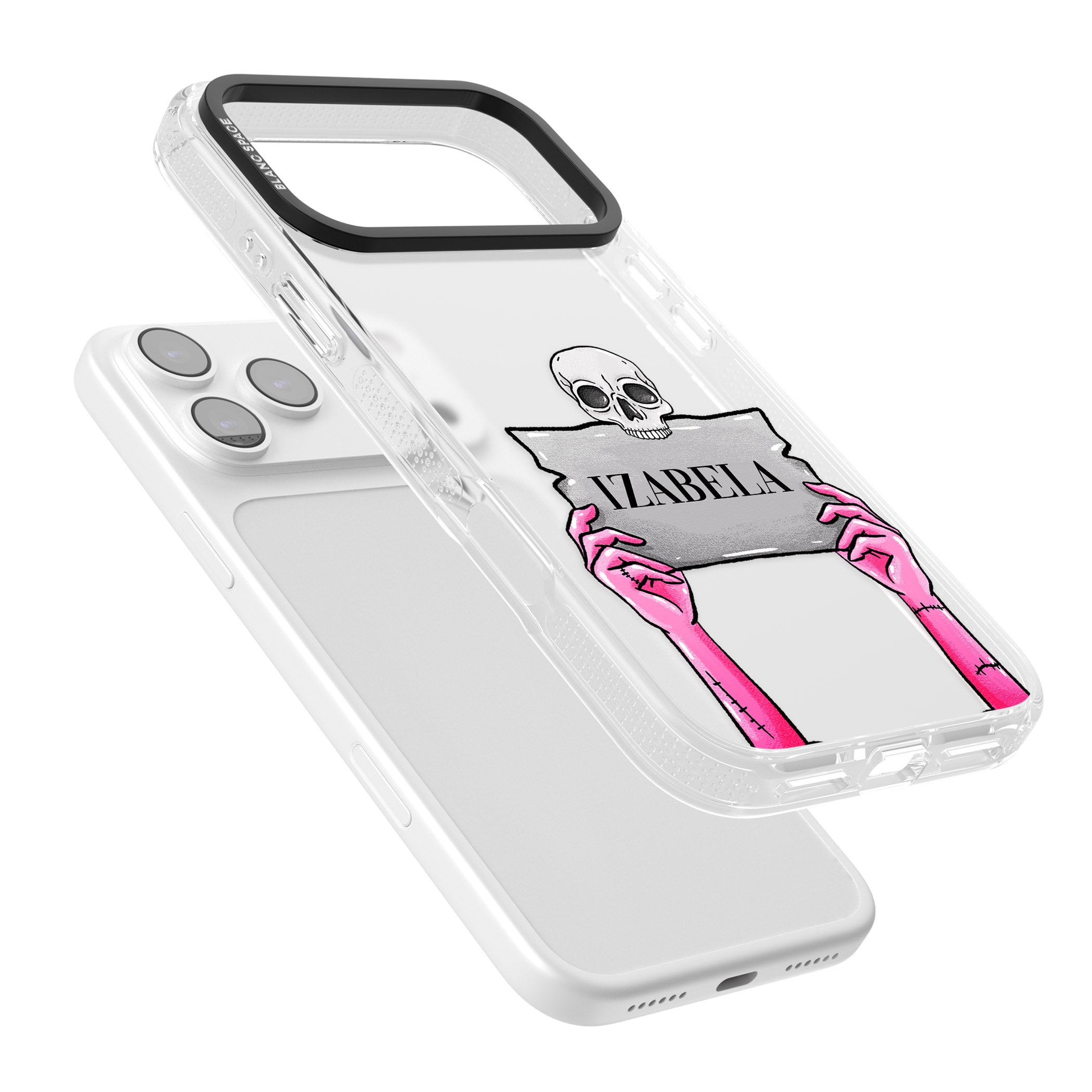 Personalised Grave Plaque iPhone 17 Pro Impact Air Clear Phone Case Colours