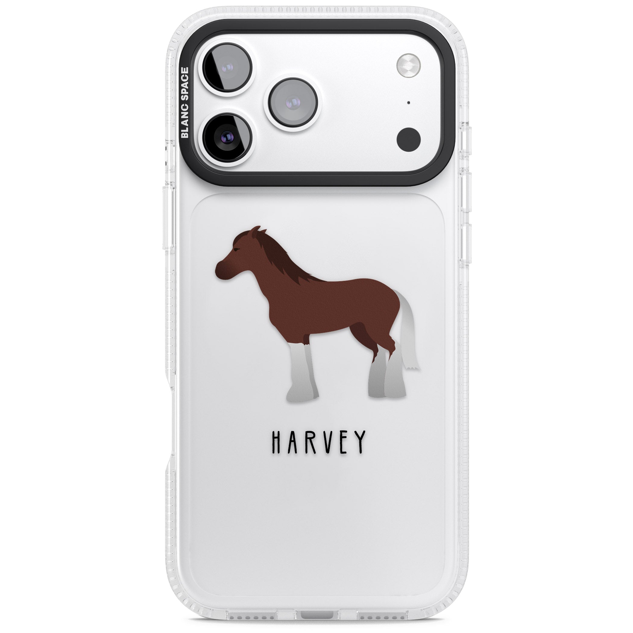 Personalised Brown Horse iPhone 17 Pro Impact Air Clear Phone Case