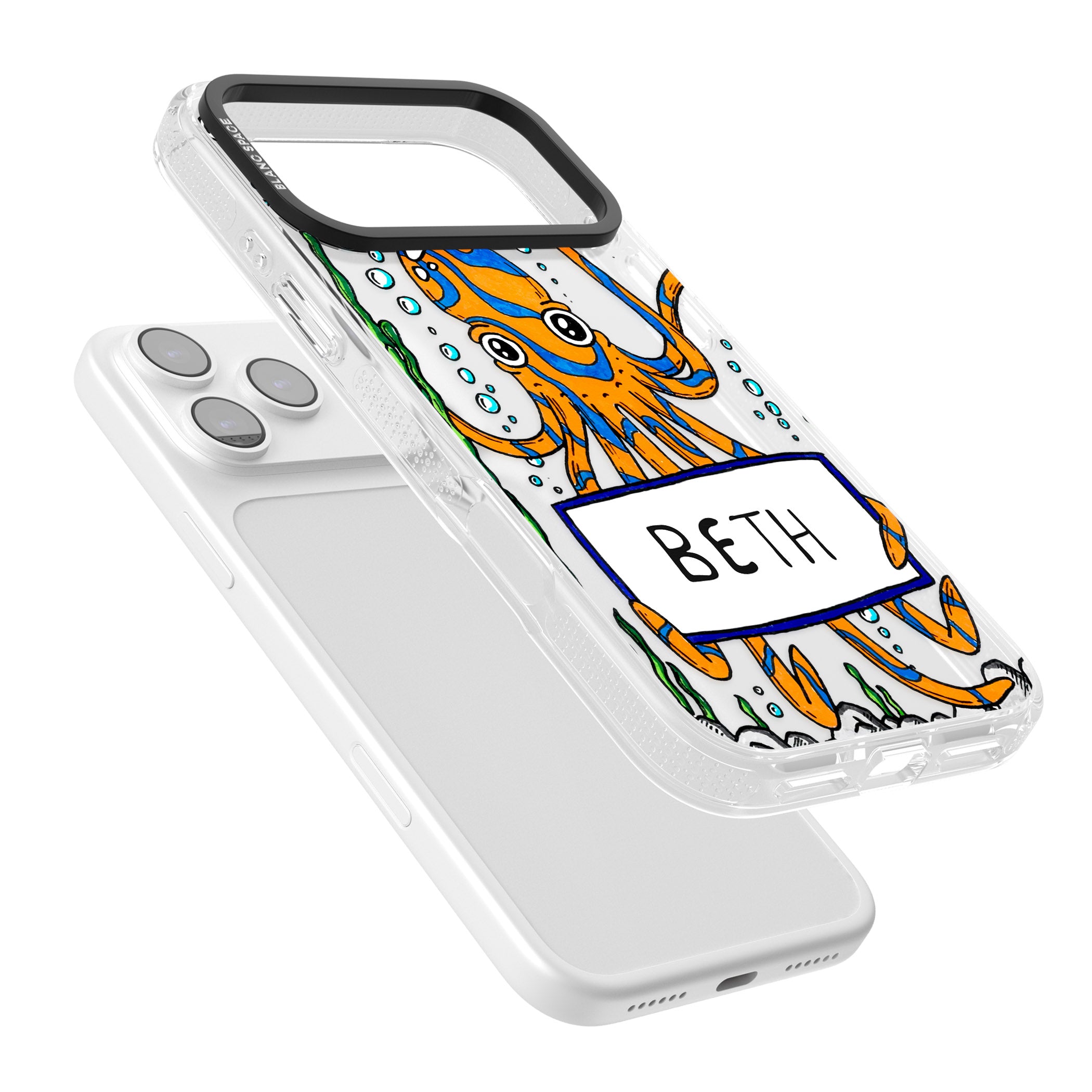 Personalised Octo iPhone 17 Pro Impact Air Clear Phone Case Colours