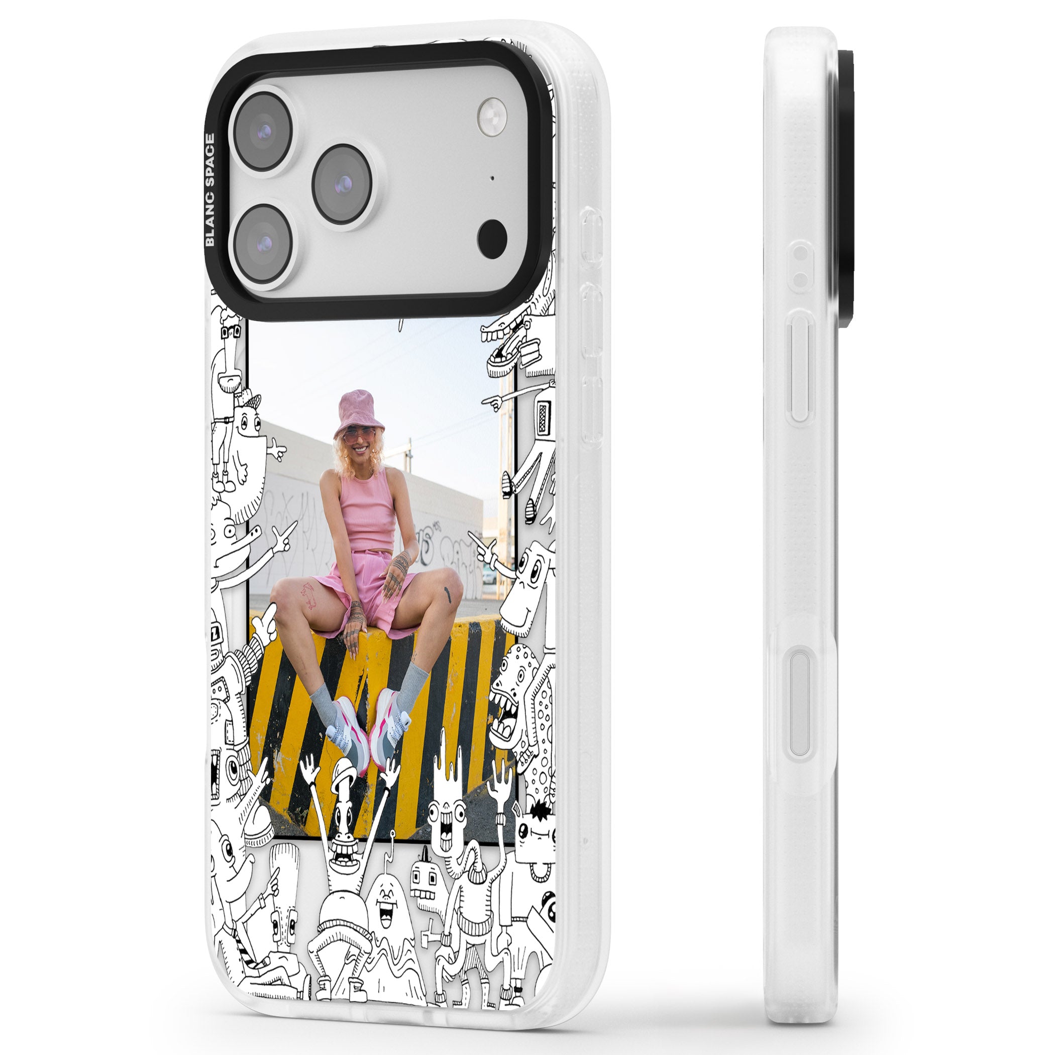 Personalised Look At This Photo Case iPhone 17 Pro Impact Air Clear Phone Case Side Profile