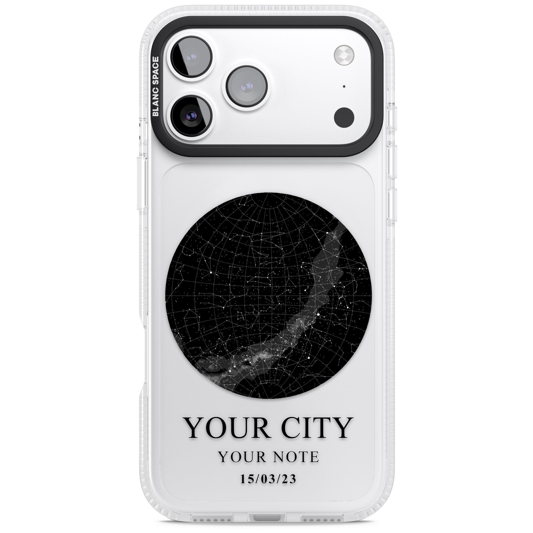 Personalised Star Map iPhone 17 Pro Impact Air Clear Phone Case