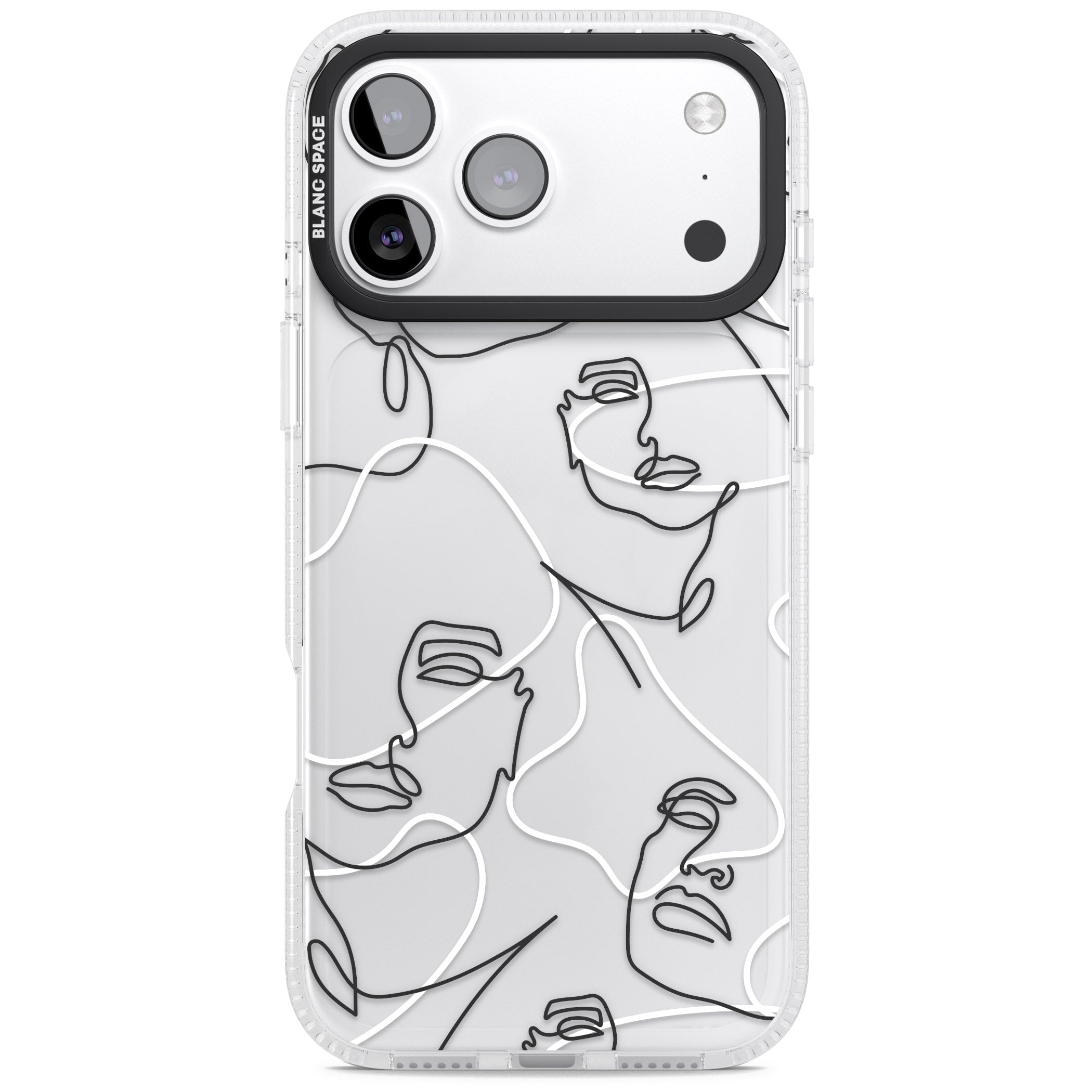 Personalised Abstract Faces iPhone 17 Pro Impact Air Clear Phone Case