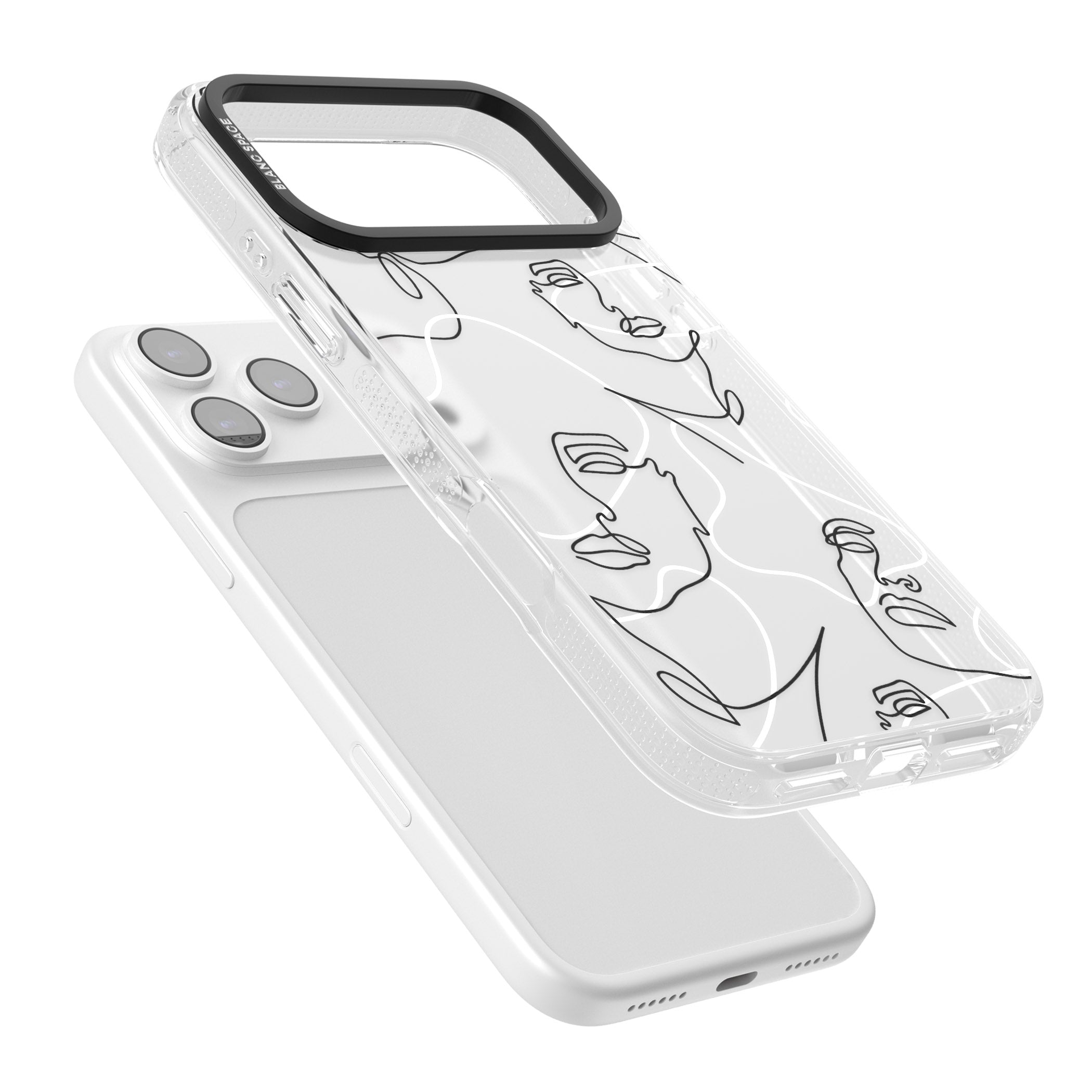 Personalised Abstract Faces iPhone 17 Pro Impact Air Clear Phone Case Colours