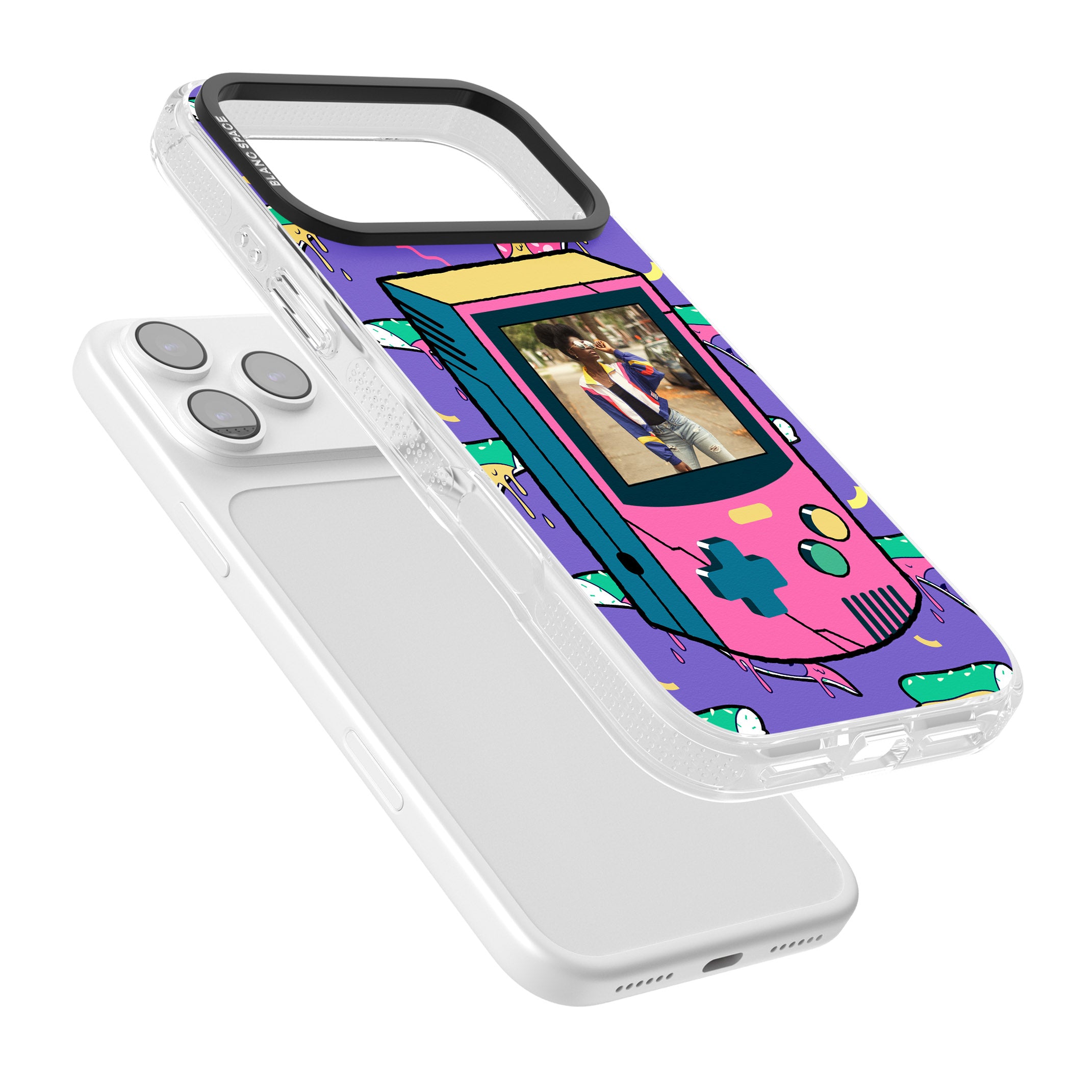 Personalised Retro Game Photo Case iPhone 17 Pro Impact Air Clear Phone Case Colours