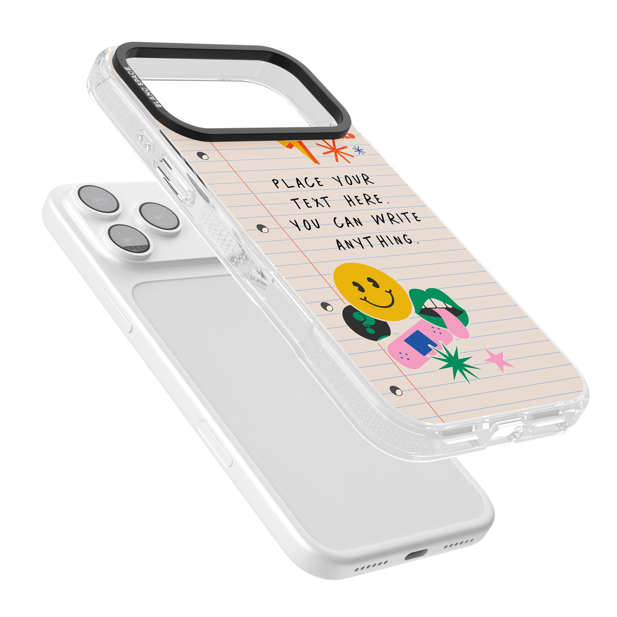 Personalised Retro Rainbow Fun iPhone 17 Pro Impact Air Clear Phone Case Colours