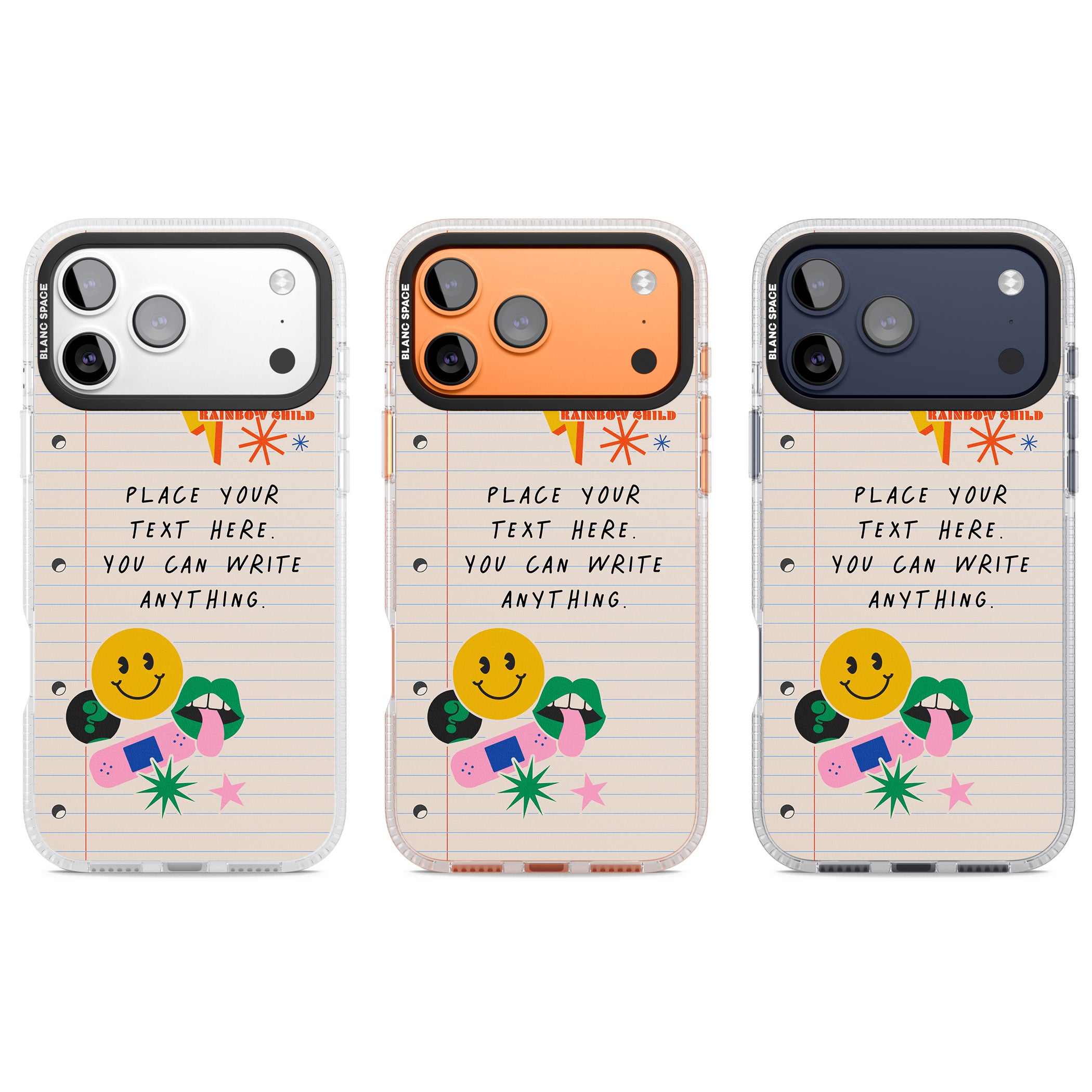Personalised Retro Rainbow Fun iPhone 17 Pro Impact Air Clear Phone Case APT Impact Protection