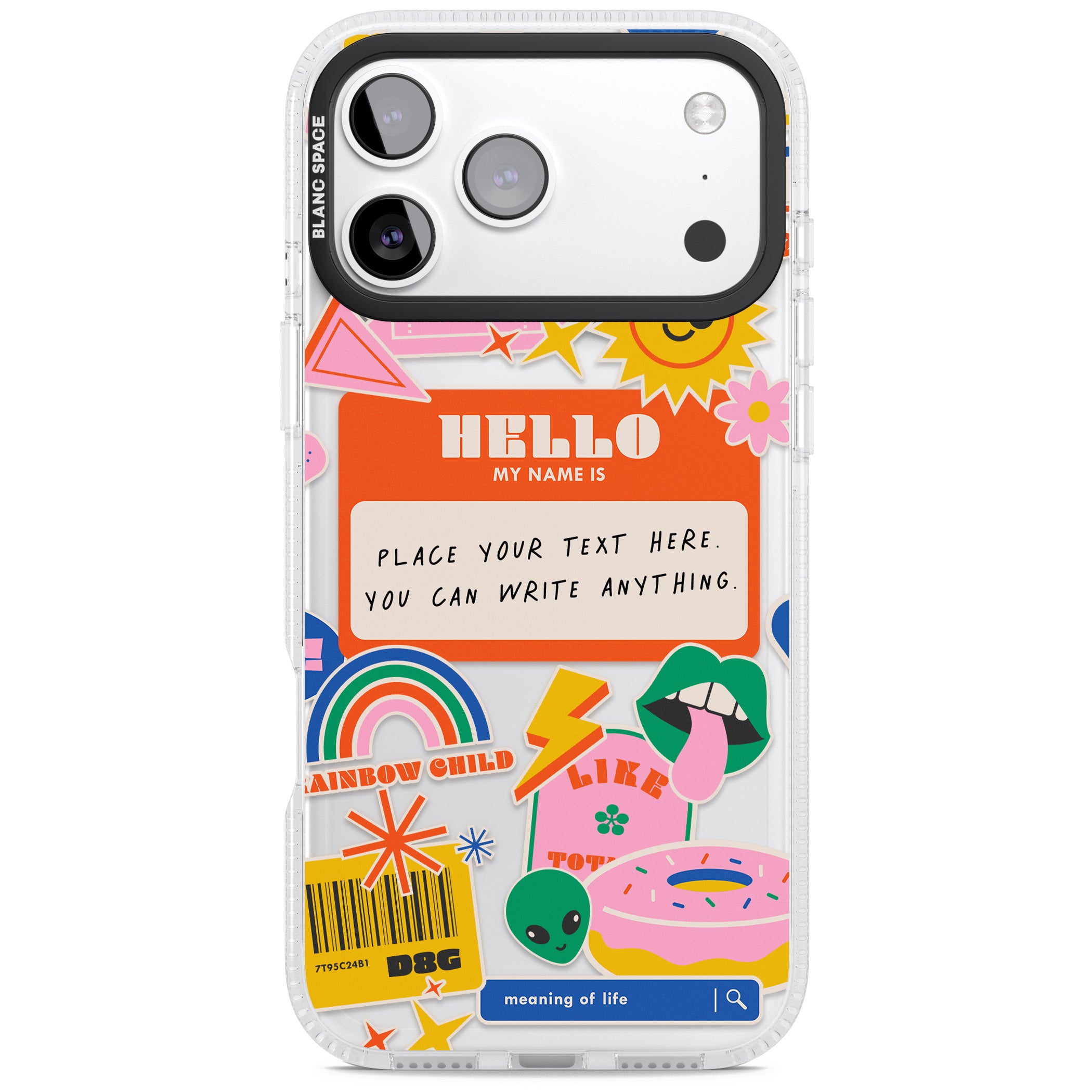 Personalised Retro Vibes Sticker iPhone 17 Pro Impact Air Clear Phone Case