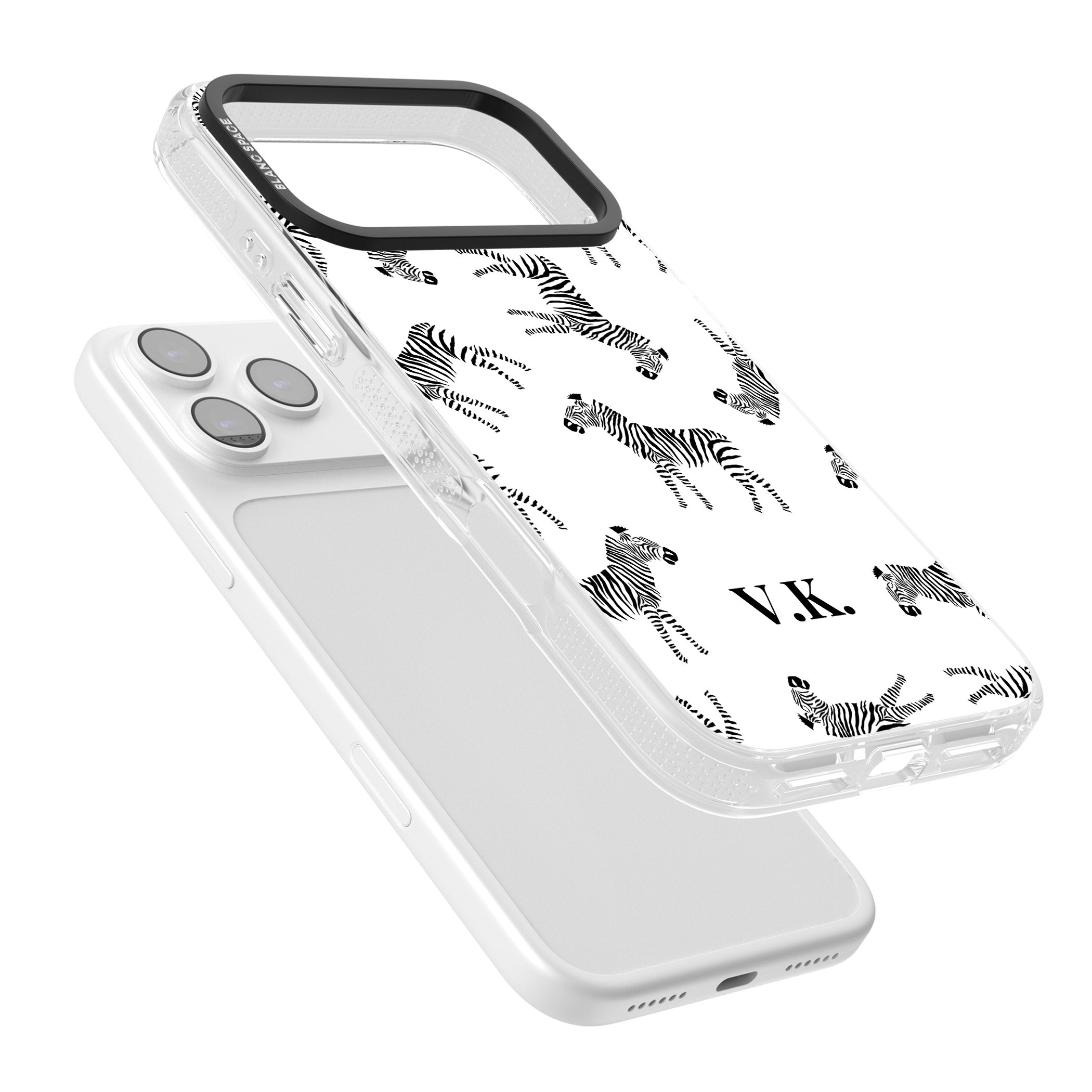 Personalised Zebra Pattern iPhone 17 Pro Impact Air Clear Phone Case Colours