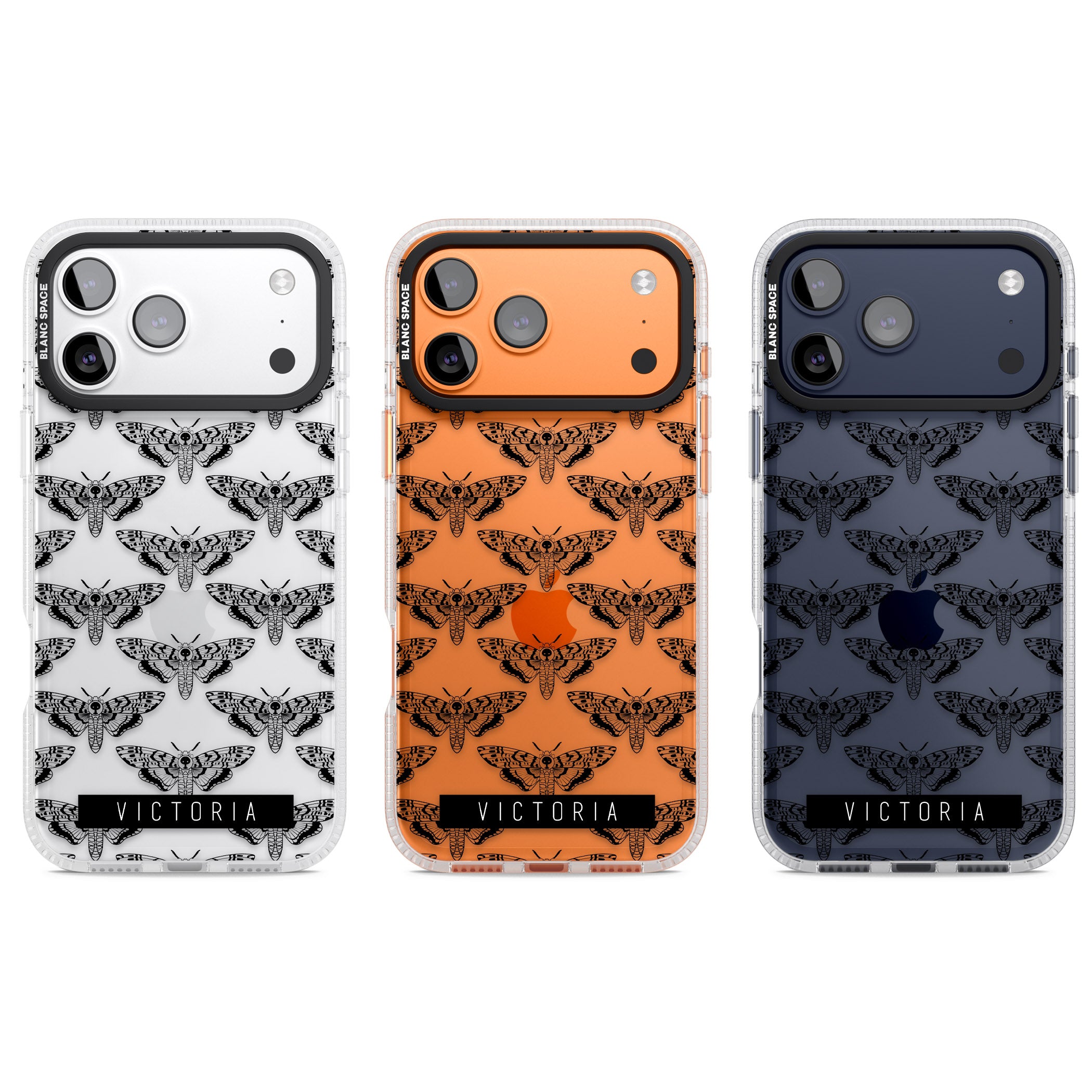 Personalised Hawk Moth Pattern iPhone 17 Pro Impact Air Clear Phone Case APT Impact Protection