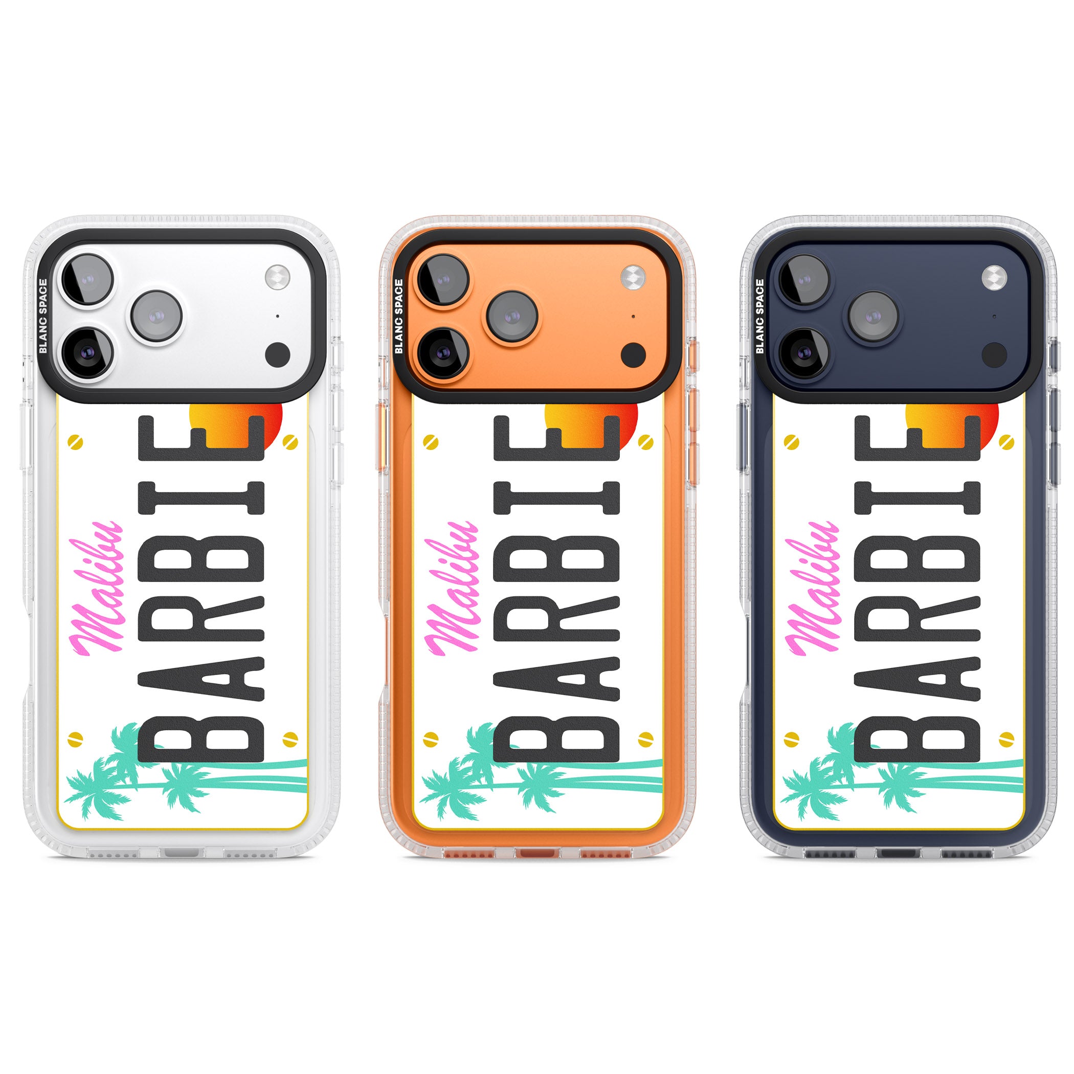 Personalised Malibu License Plate iPhone 17 Pro Impact Air Clear Phone Case APT Impact Protection