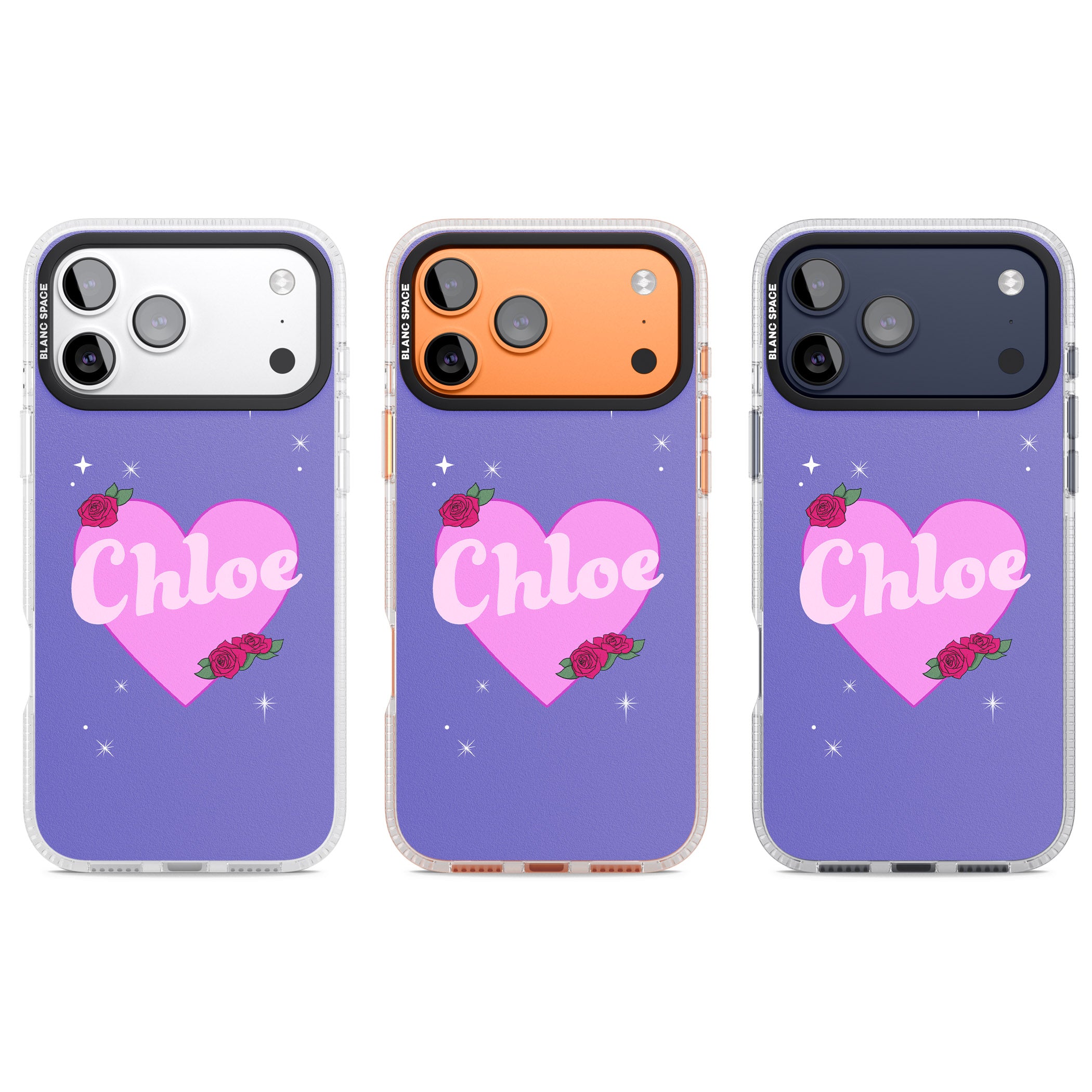 Personalised Glamorous Love Heart iPhone 17 Pro Impact Air Clear Phone Case APT Impact Protection